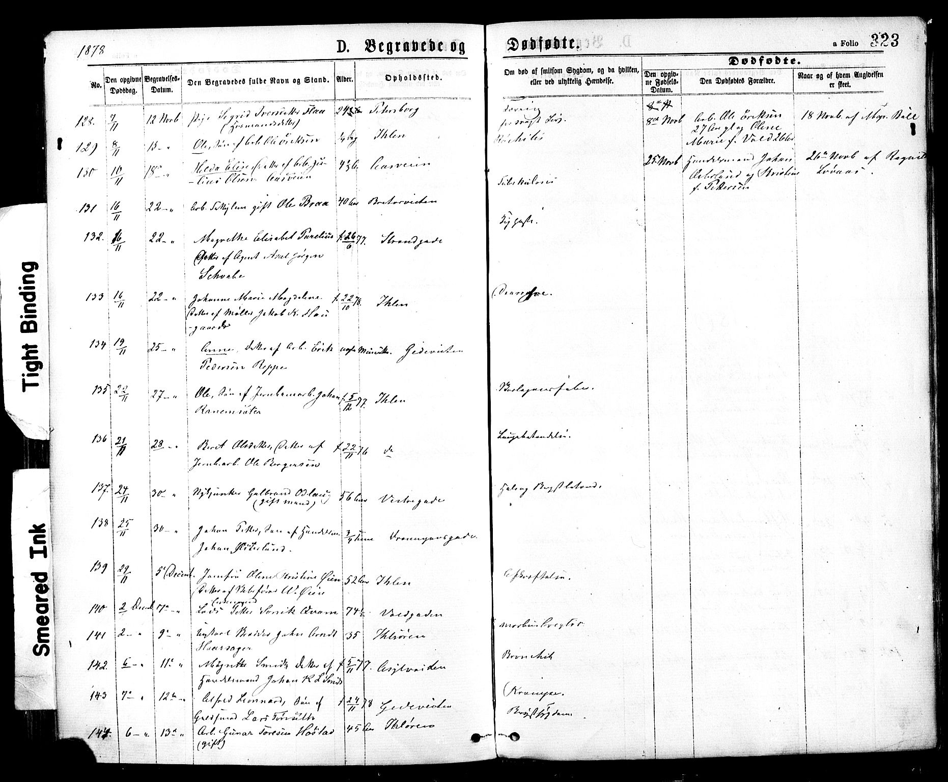 Ministerialprotokoller, klokkerbøker og fødselsregistre - Sør-Trøndelag, AV/SAT-A-1456/602/L0118: Parish register (official) no. 602A16, 1873-1879, p. 323