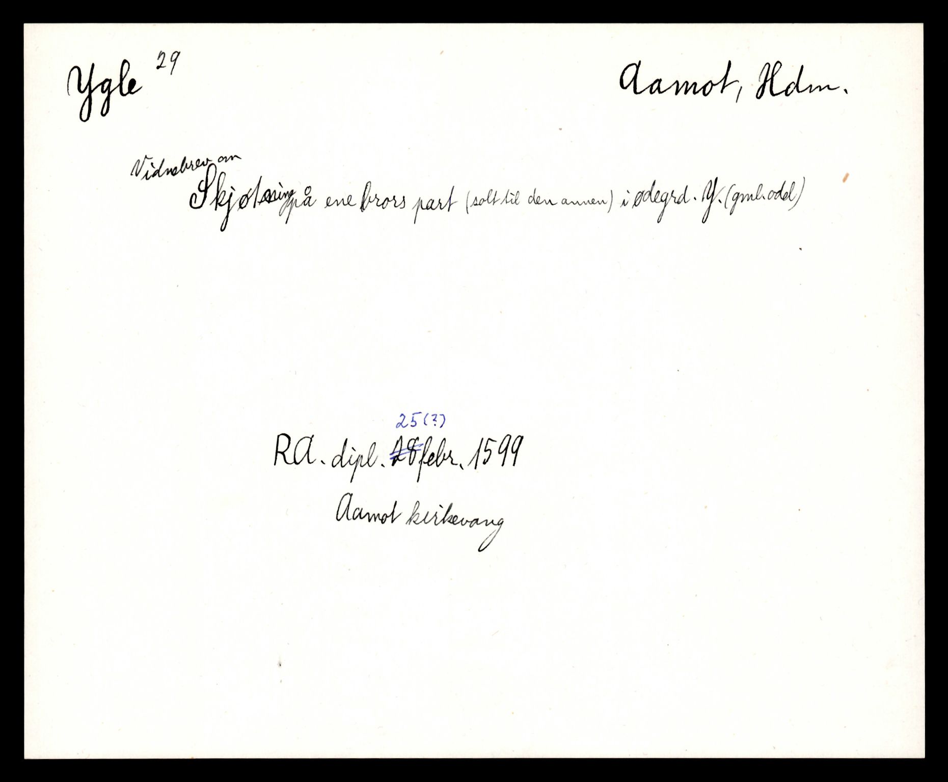 Riksarkivets diplomsamling, AV/RA-EA-5965/F35/F35e/L0008: Registreringssedler Hedmark 2, 1400-1700, p. 327