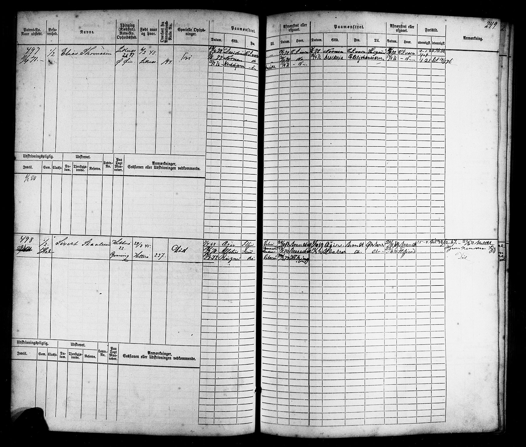 Flekkefjord mønstringskrets, AV/SAK-2031-0018/F/Fb/L0008: Hovedrulle nr 1-770, Æ-5, 1867-1900, p. 255