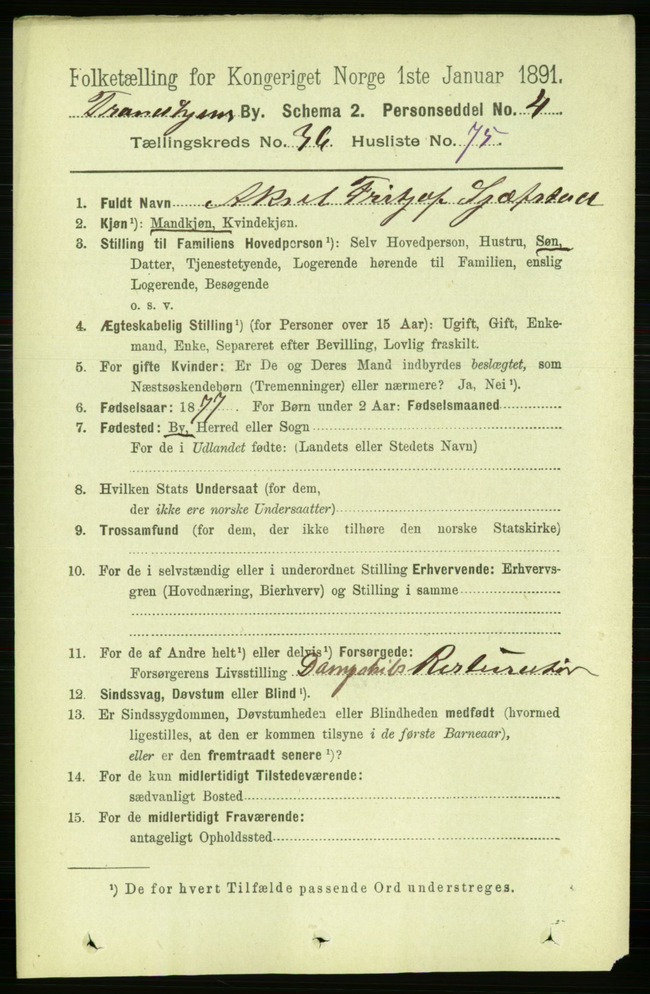 RA, 1891 census for 1601 Trondheim, 1891, p. 27741