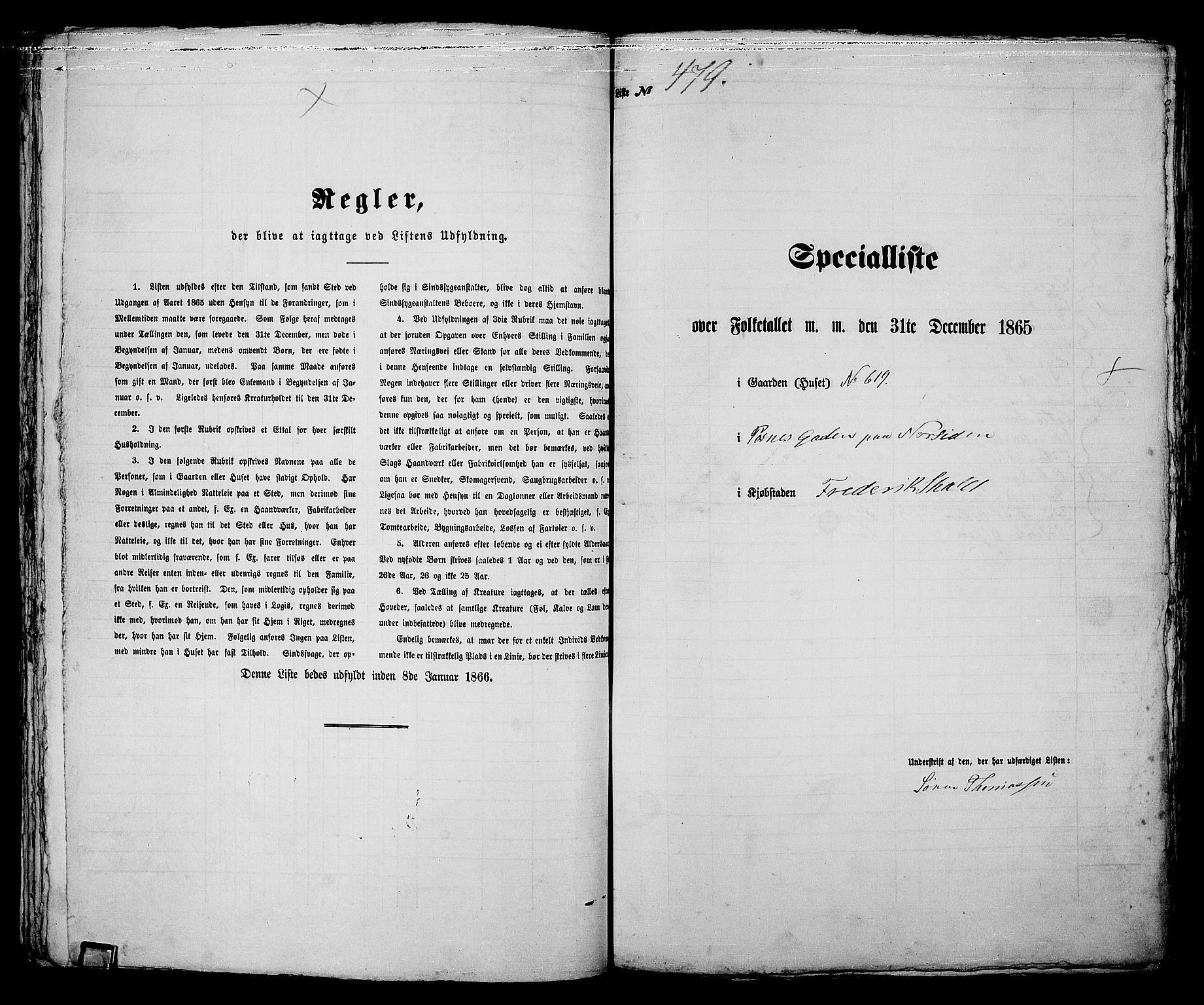 RA, 1865 census for Fredrikshald, 1865, p. 960