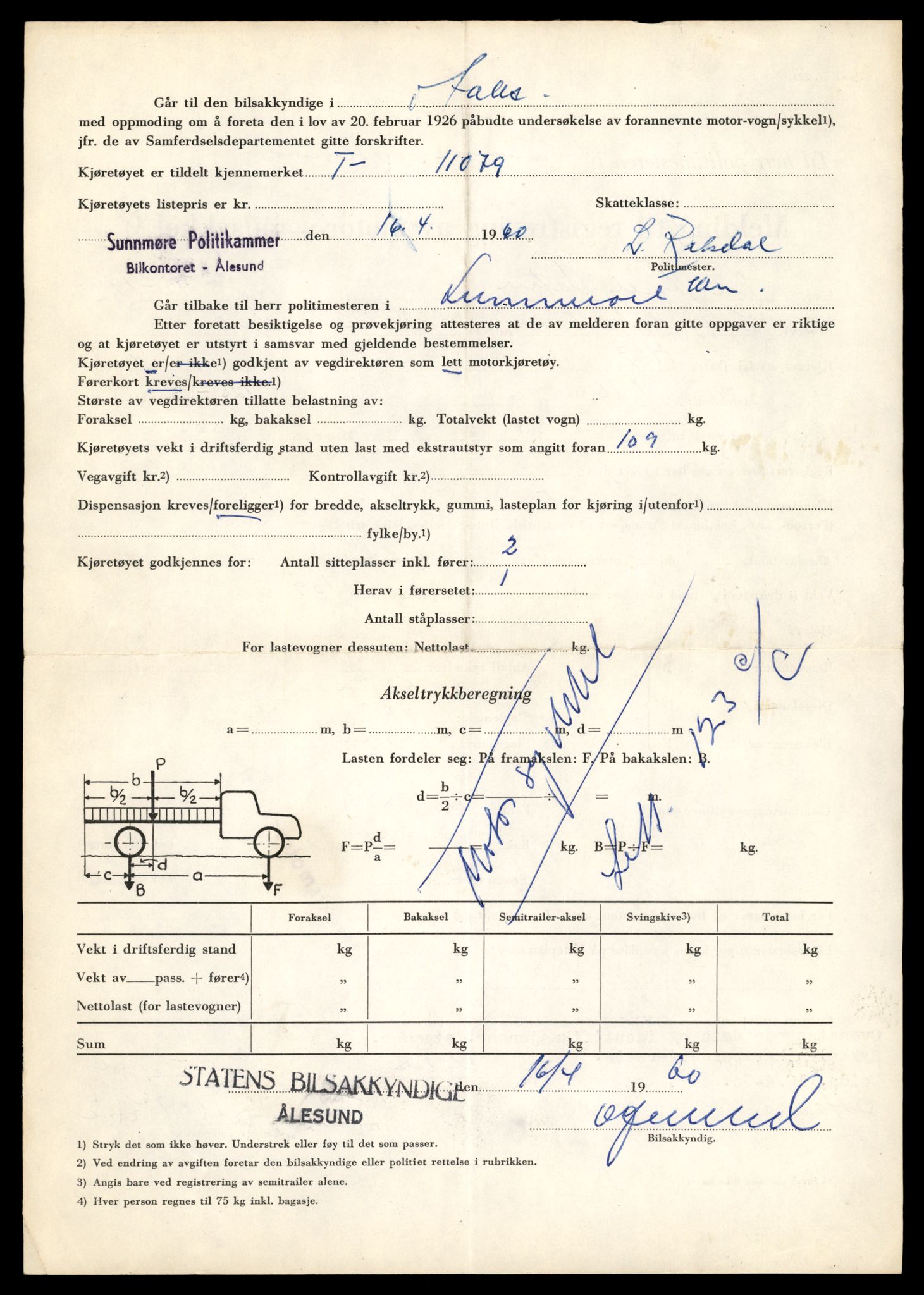 Møre og Romsdal vegkontor - Ålesund trafikkstasjon, SAT/A-4099/F/Fe/L0026: Registreringskort for kjøretøy T 11046 - T 11160, 1927-1998, p. 1004