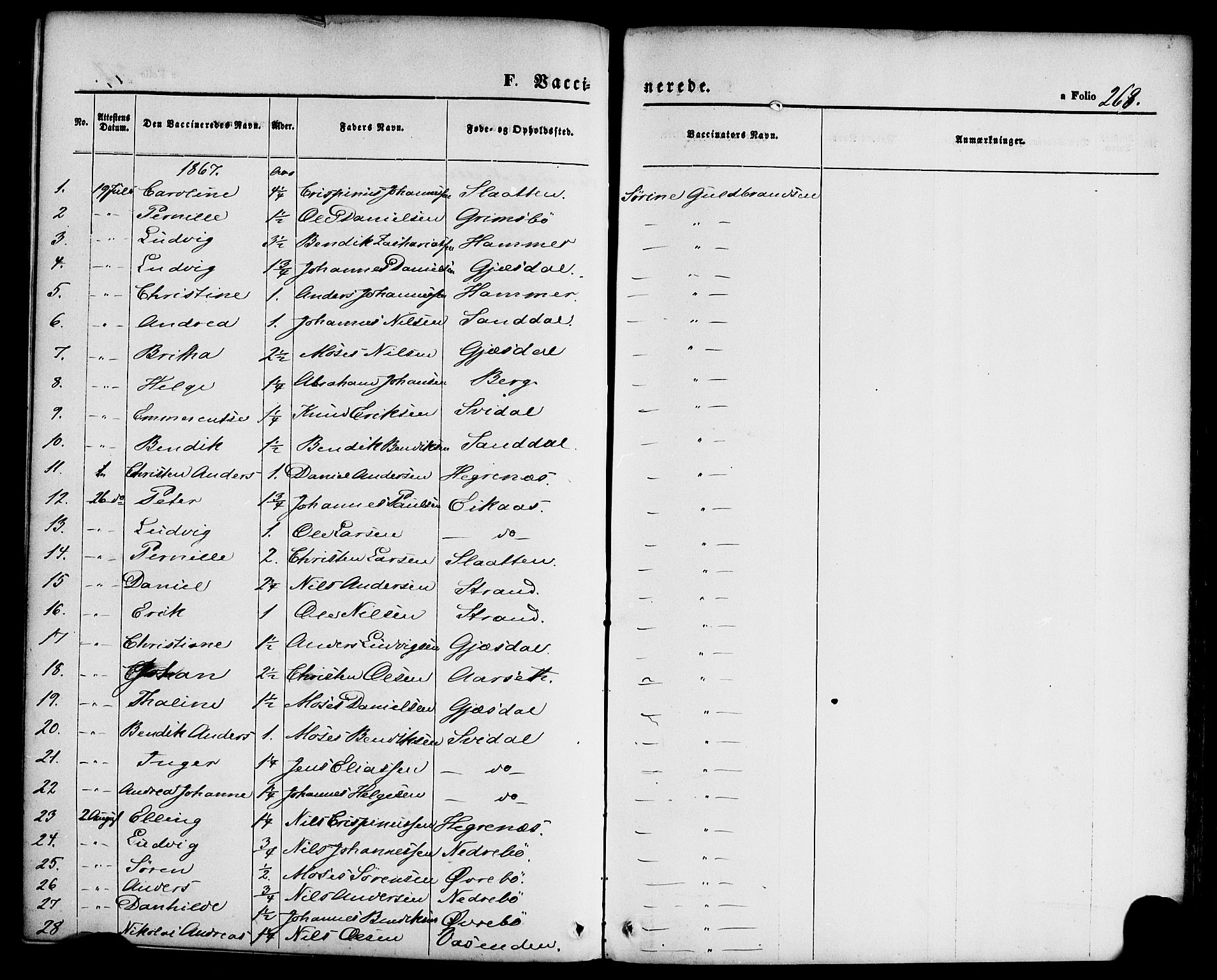 Jølster sokneprestembete, SAB/A-80701/H/Haa/Haaa/L0011: Parish register (official) no. A 11, 1866-1881, p. 268