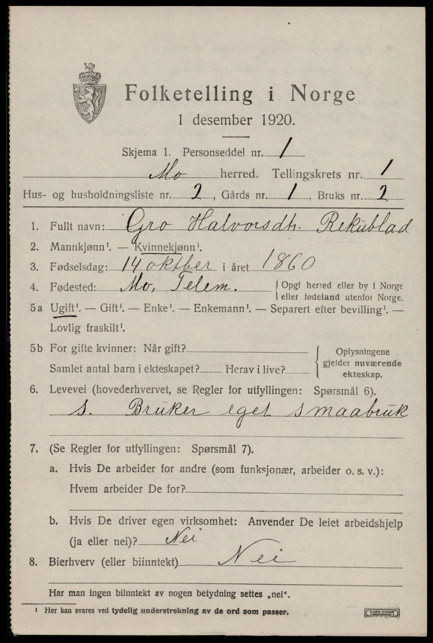 SAKO, 1920 census for Mo, 1920, p. 736