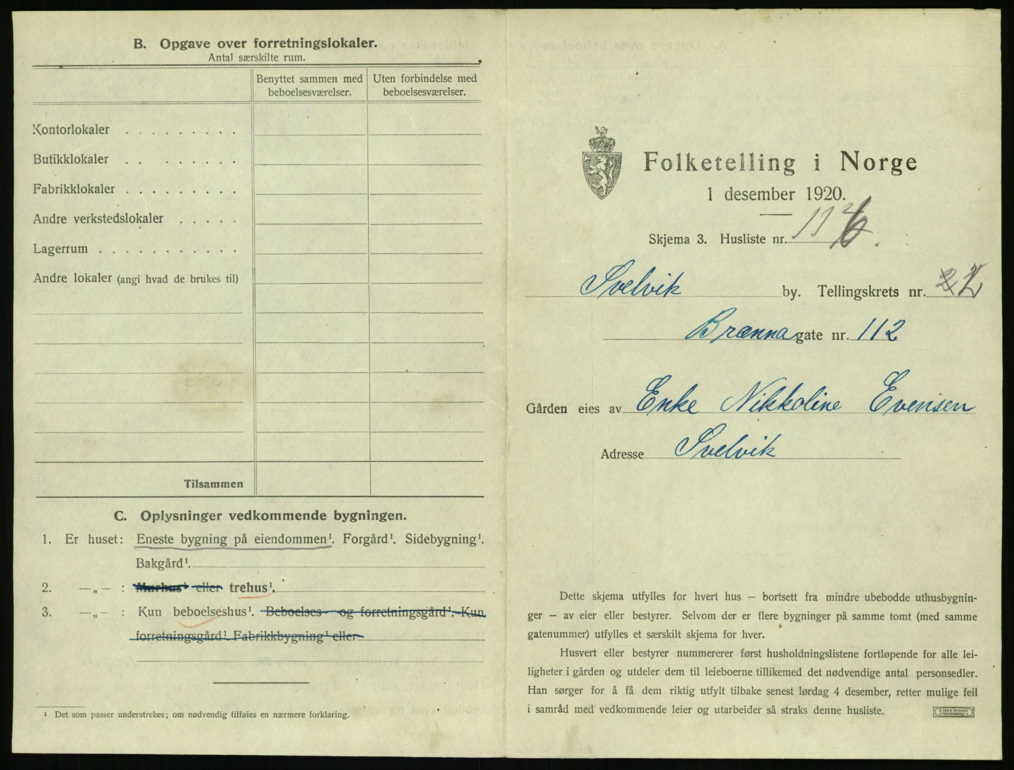 SAKO, 1920 census for Svelvik, 1920, p. 509