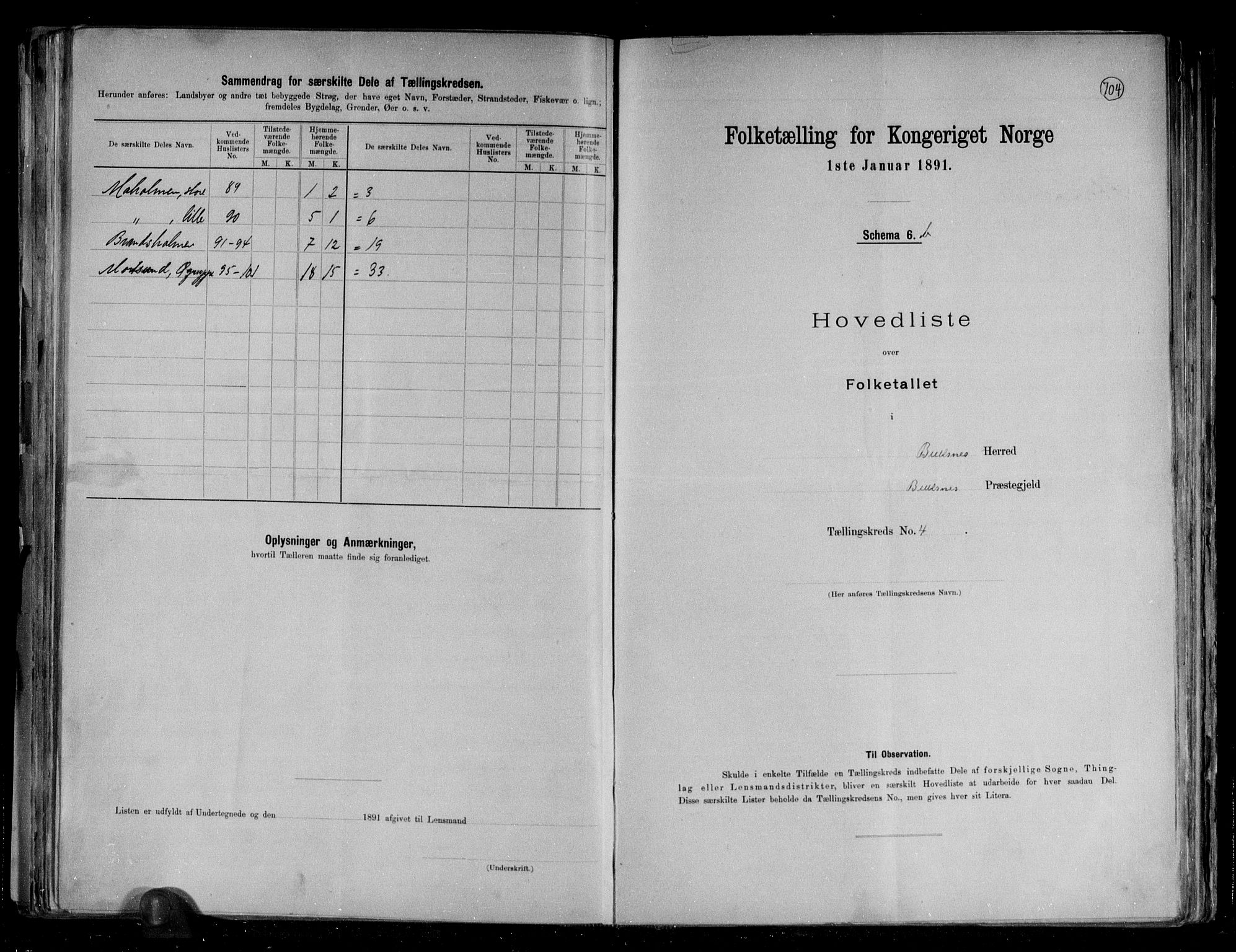 RA, 1891 census for 1860 Buksnes, 1891, p. 16