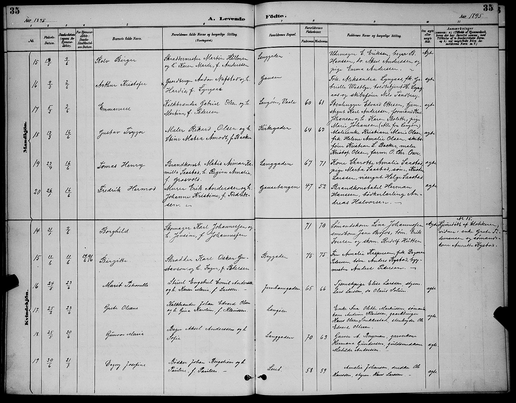 Holmestrand kirkebøker, AV/SAKO-A-346/G/Ga/L0005: Parish register (copy) no. 5, 1889-1901, p. 35