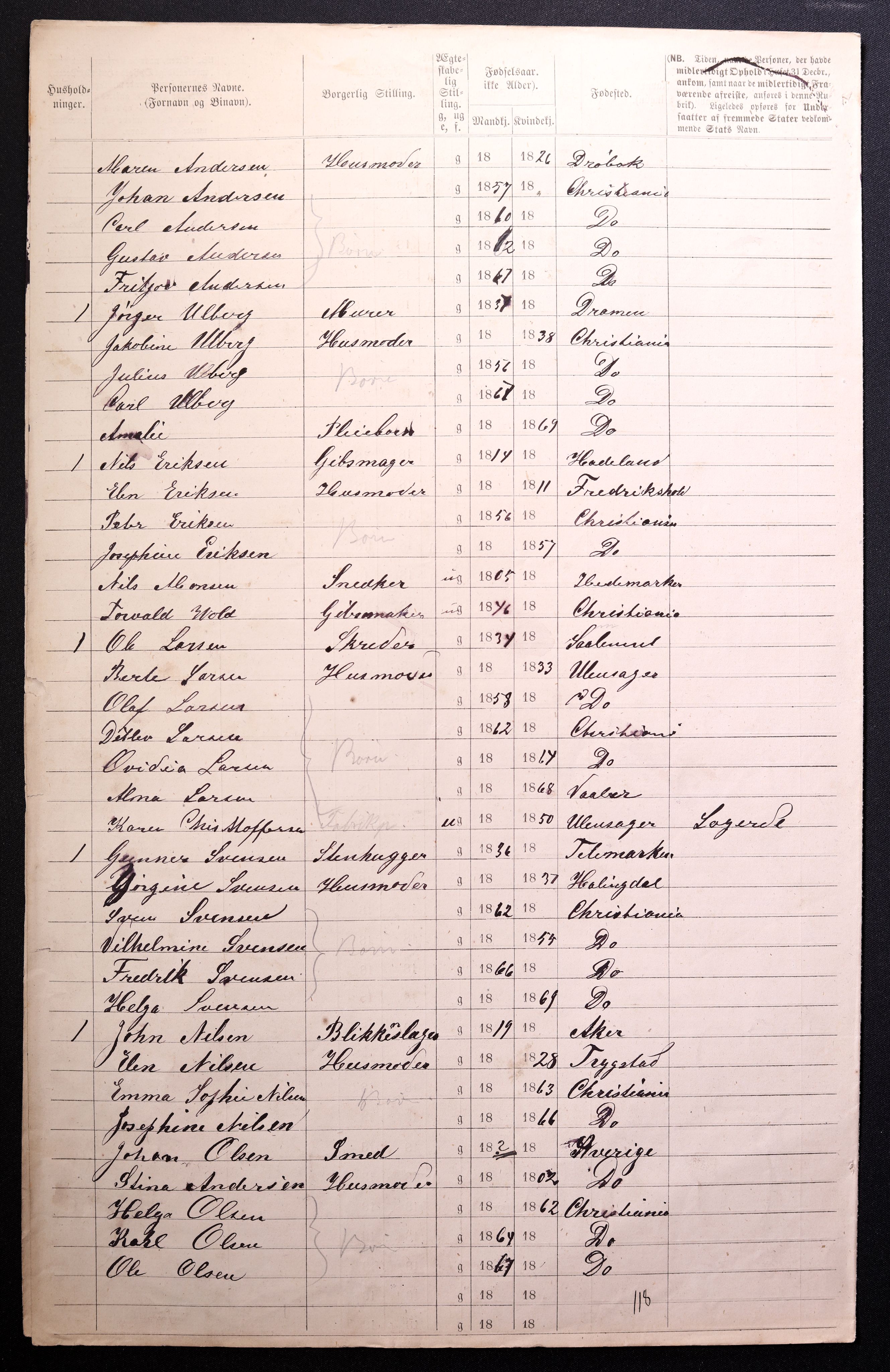 RA, 1870 census for 0301 Kristiania, 1870, p. 2029