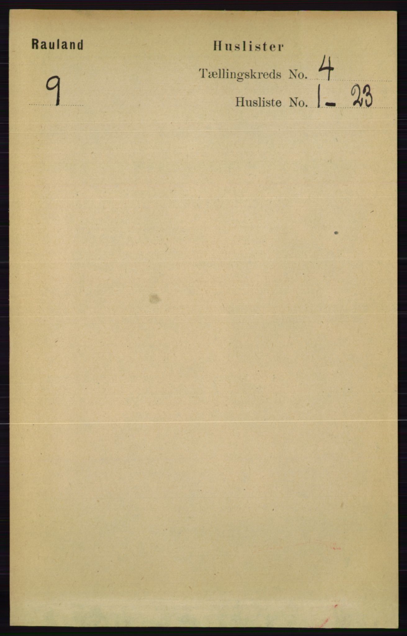 RA, 1891 census for 0835 Rauland, 1891, p. 986