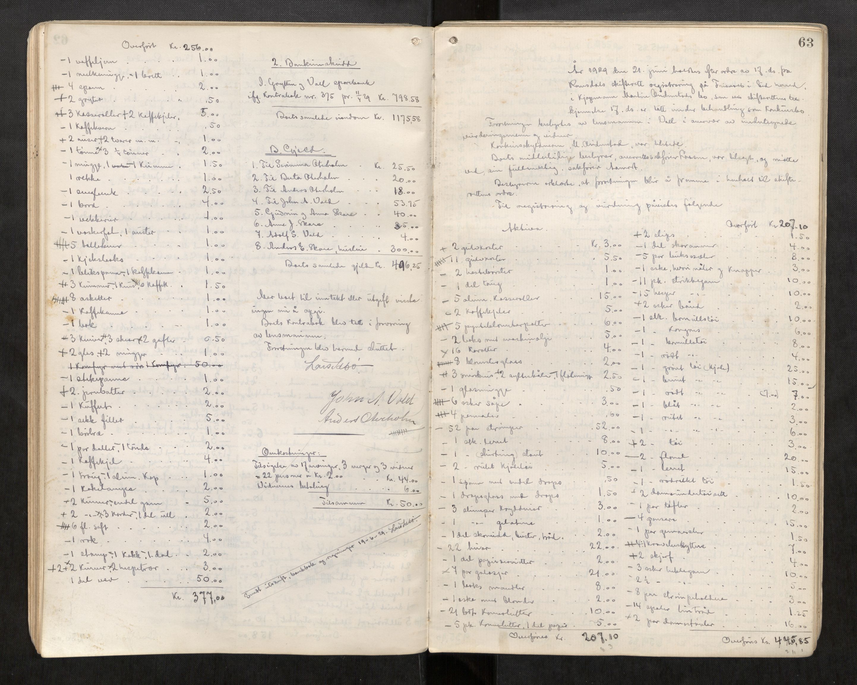 Voll lensmannskontor*, SAT/-, 1918-1949, p. 63