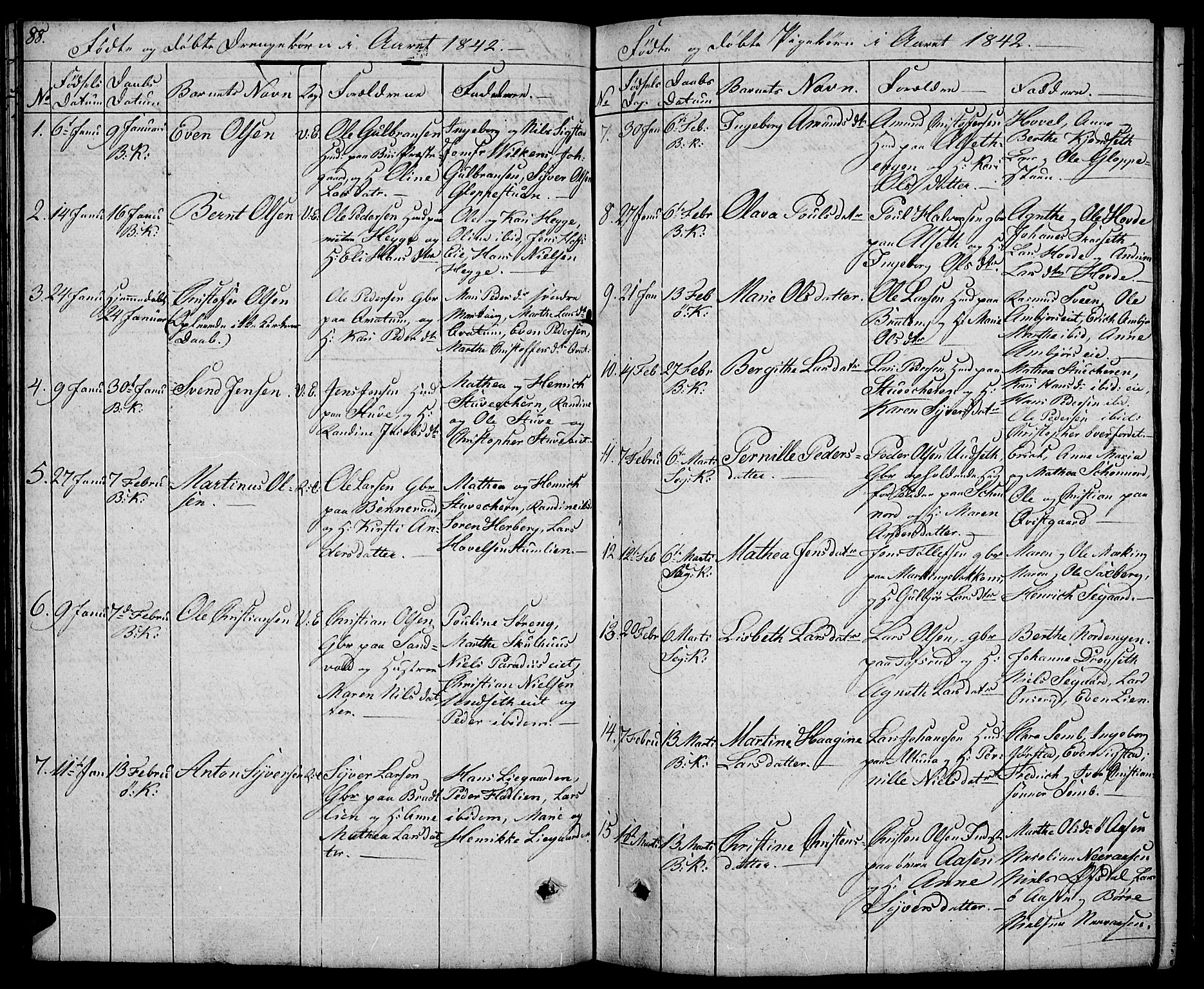 Biri prestekontor, SAH/PREST-096/H/Ha/Hab/L0002: Parish register (copy) no. 2, 1828-1842, p. 88