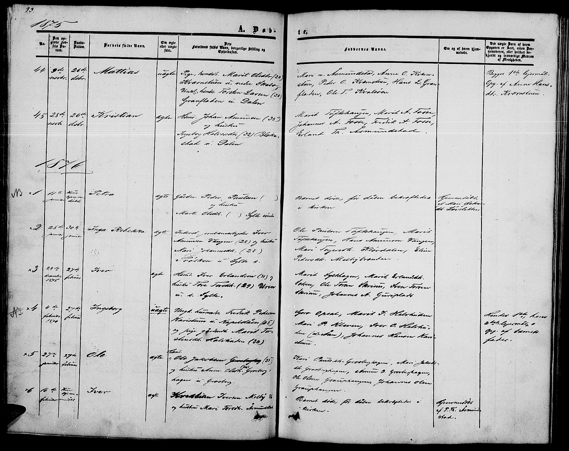 Nord-Fron prestekontor, AV/SAH-PREST-080/H/Ha/Hab/L0002: Parish register (copy) no. 2, 1851-1883, p. 93