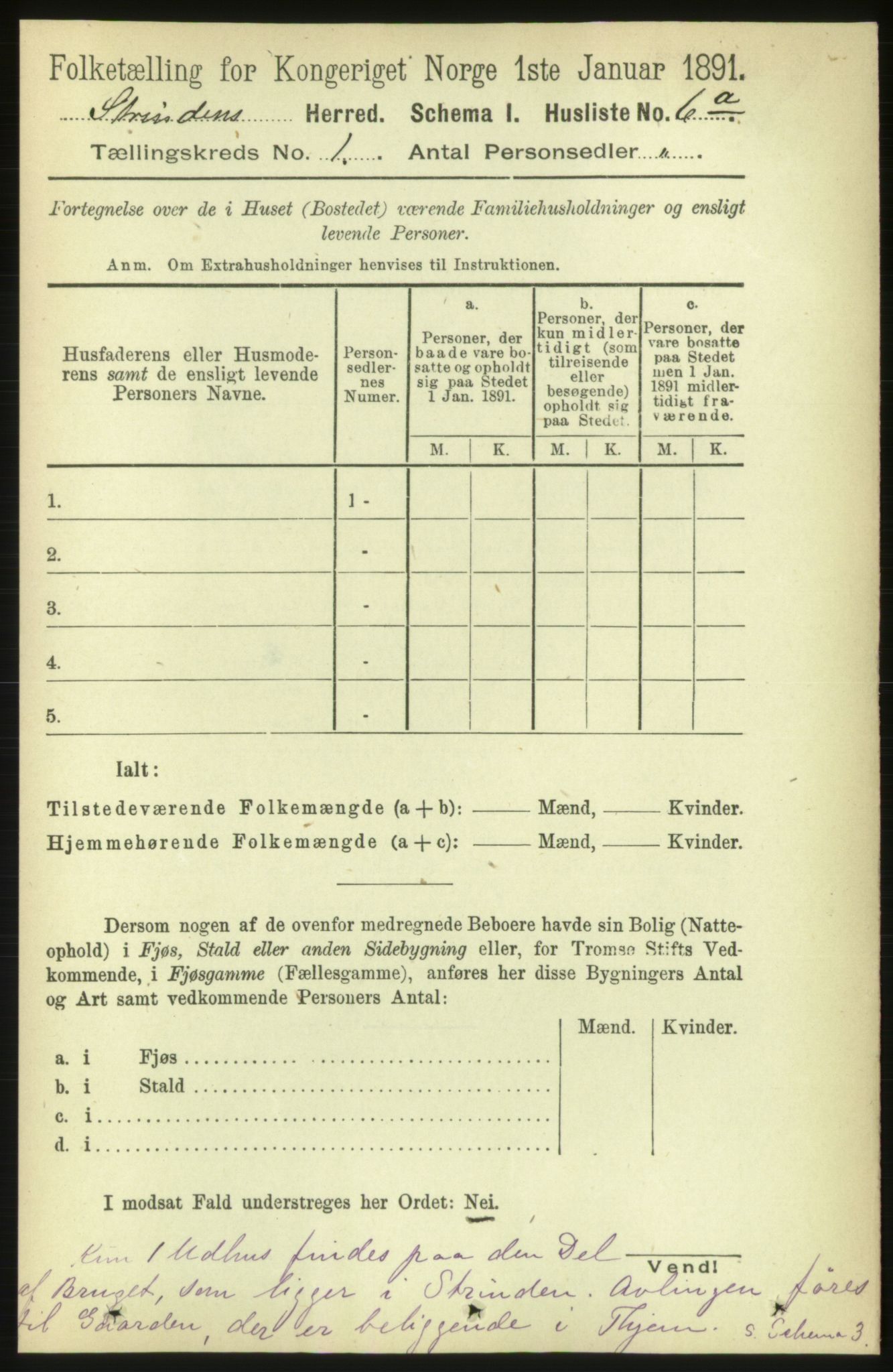 RA, 1891 census for 1660 Strinda, 1891, p. 48