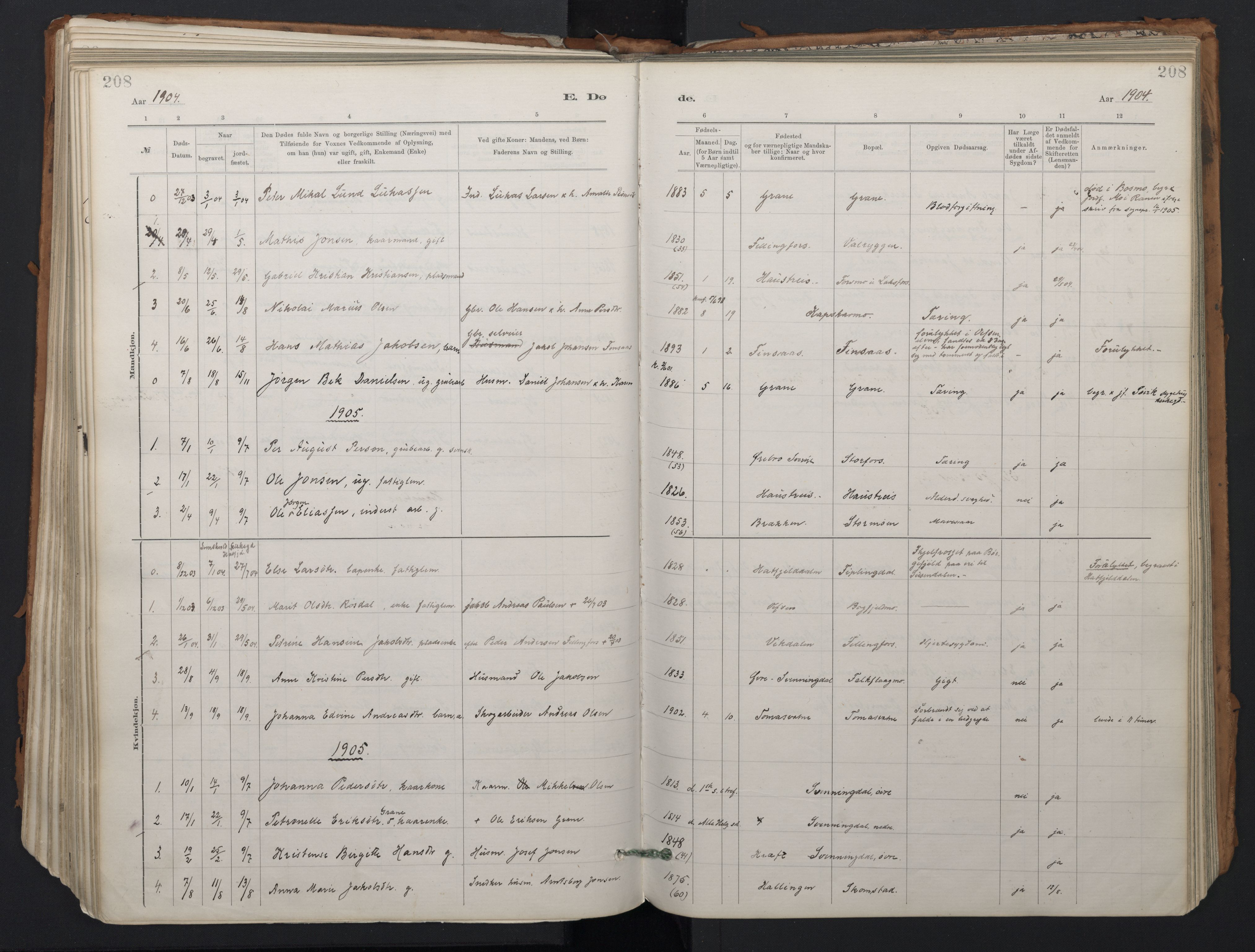 Ministerialprotokoller, klokkerbøker og fødselsregistre - Nordland, SAT/A-1459/824/L0338: Parish register (official) no. 824A01, 1880-1915, p. 208
