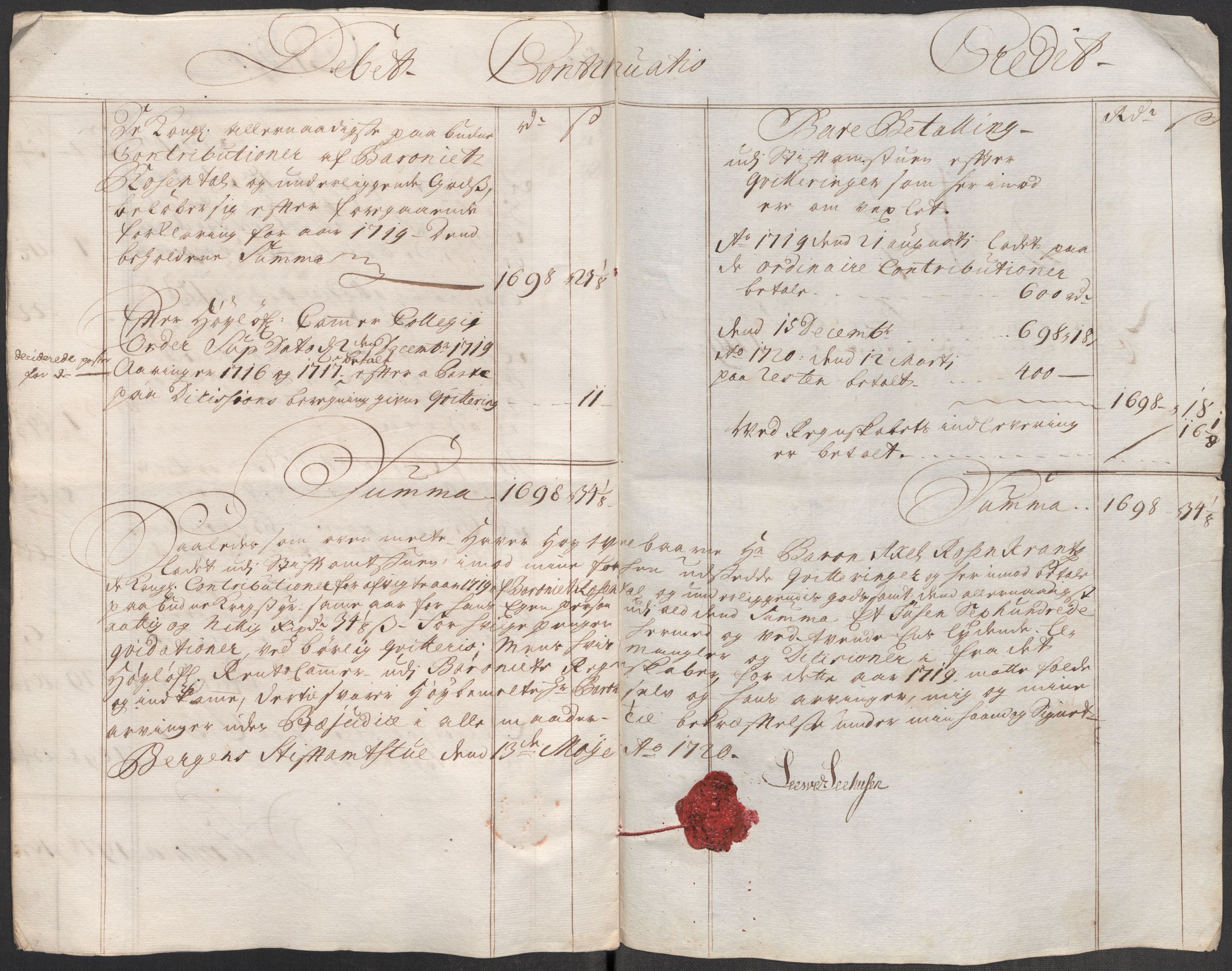 Rentekammeret inntil 1814, Reviderte regnskaper, Fogderegnskap, AV/RA-EA-4092/R49/L3140: Fogderegnskap Rosendal Baroni, 1718-1720, p. 166