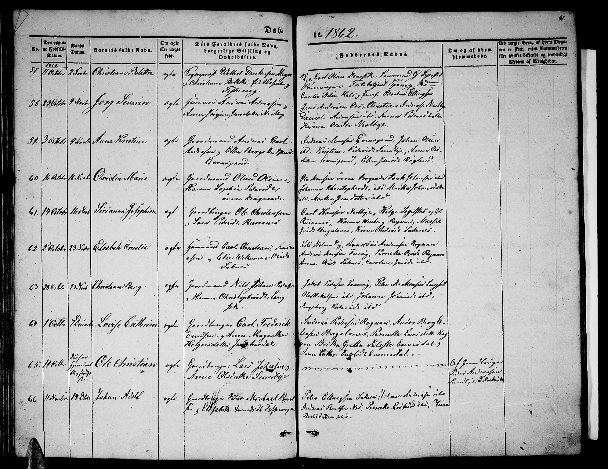 Ministerialprotokoller, klokkerbøker og fødselsregistre - Nordland, AV/SAT-A-1459/847/L0678: Parish register (copy) no. 847C06, 1854-1870, p. 41