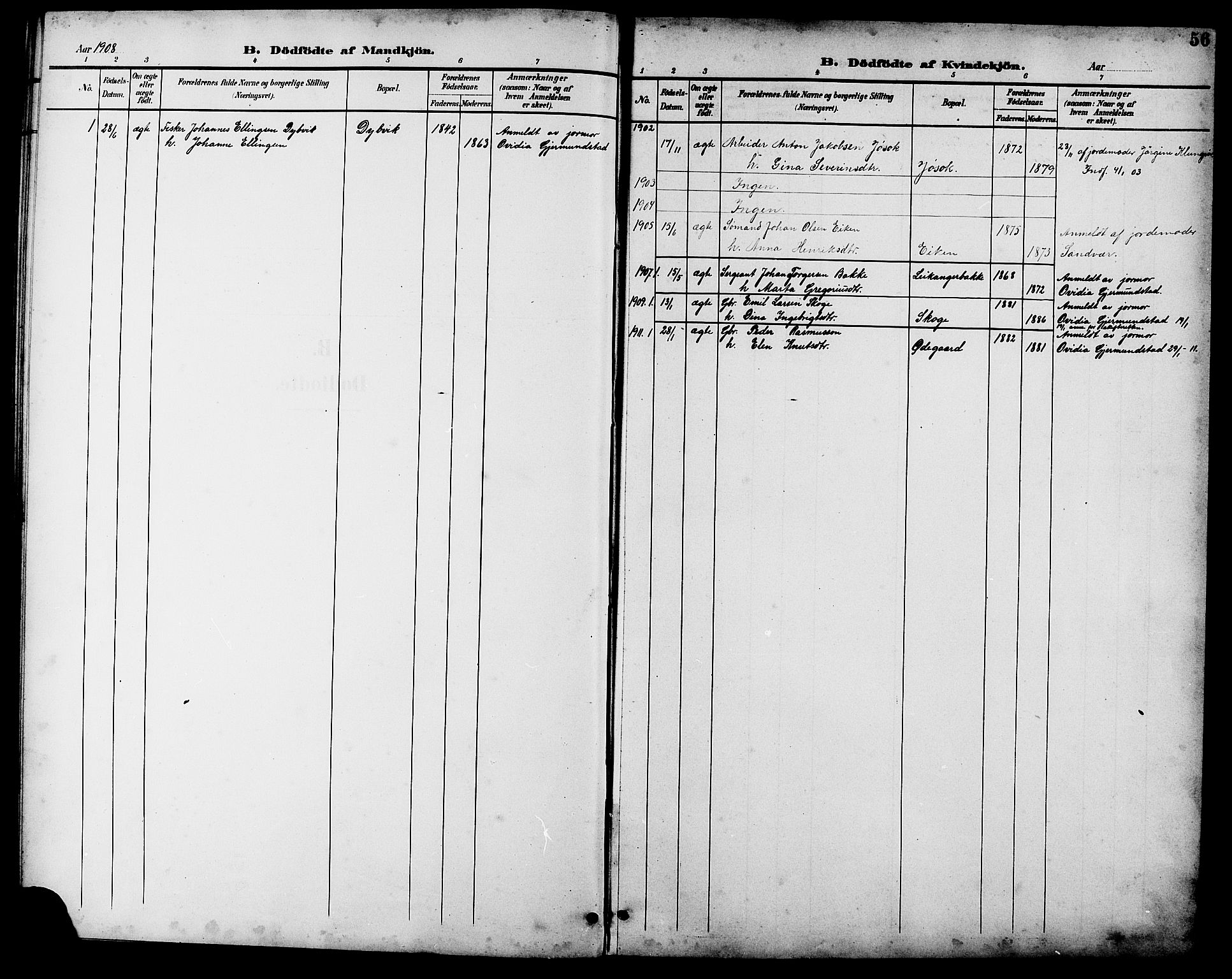 Ministerialprotokoller, klokkerbøker og fødselsregistre - Møre og Romsdal, AV/SAT-A-1454/508/L0098: Parish register (copy) no. 508C02, 1898-1916, p. 56