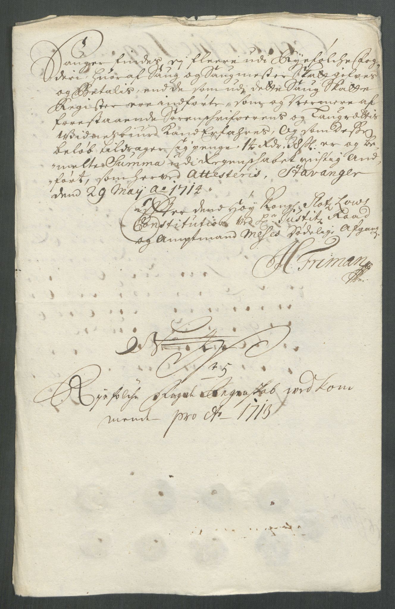 Rentekammeret inntil 1814, Reviderte regnskaper, Fogderegnskap, AV/RA-EA-4092/R47/L2866: Fogderegnskap Ryfylke, 1713, p. 80