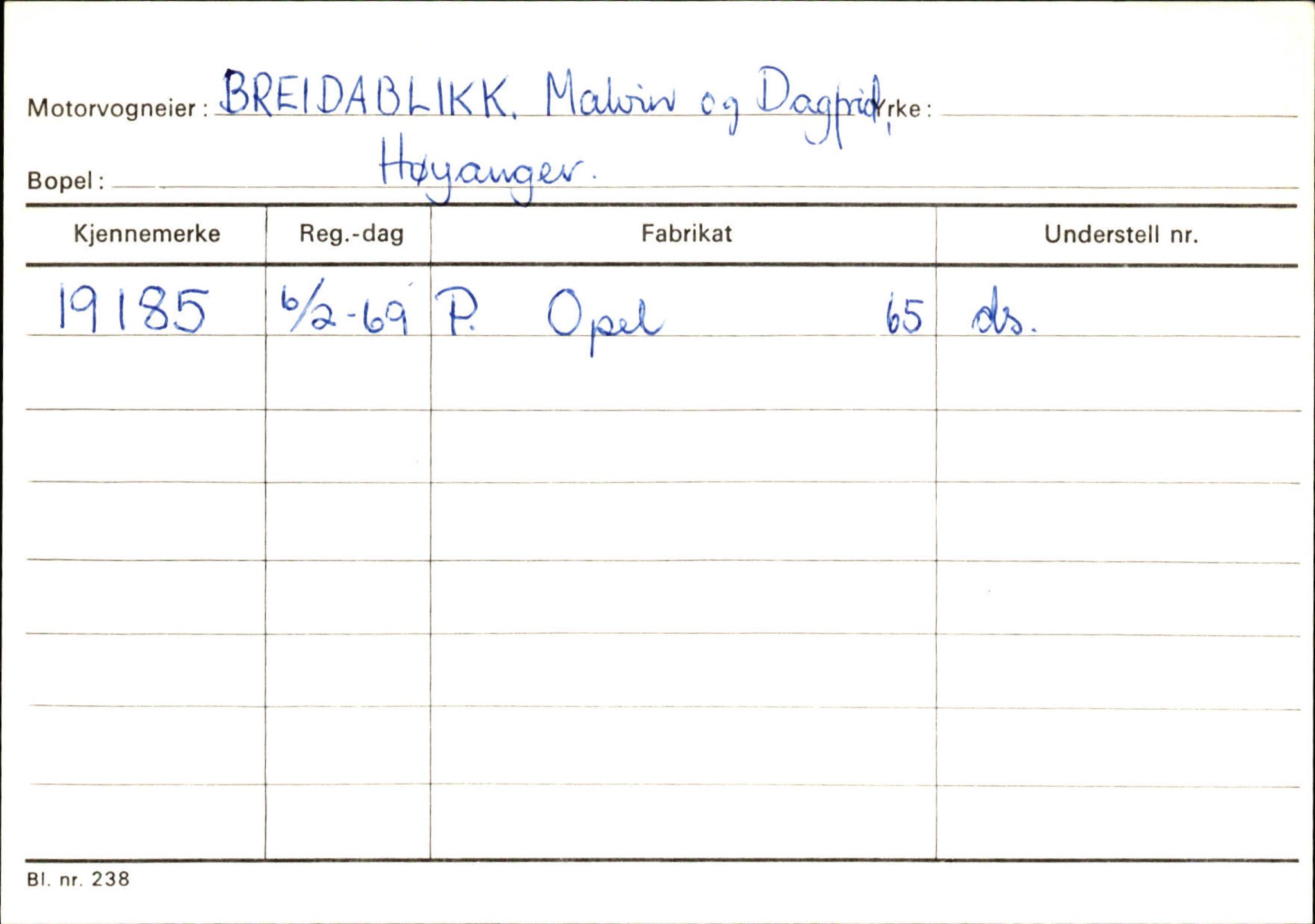 Statens vegvesen, Sogn og Fjordane vegkontor, AV/SAB-A-5301/4/F/L0130: Eigarregister Eid T-Å. Høyanger A-O, 1945-1975, p. 711