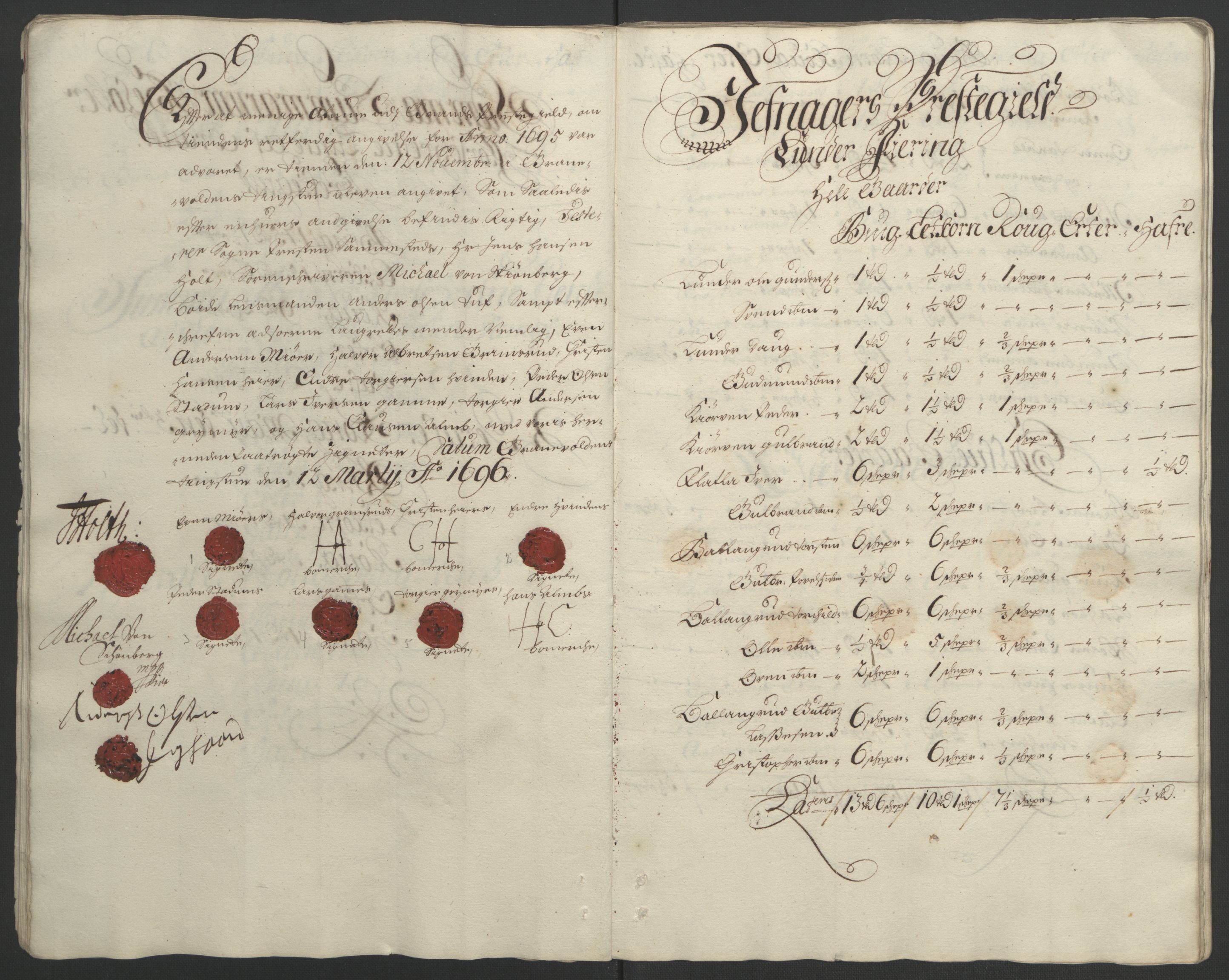 Rentekammeret inntil 1814, Reviderte regnskaper, Fogderegnskap, AV/RA-EA-4092/R18/L1293: Fogderegnskap Hadeland, Toten og Valdres, 1695, p. 29