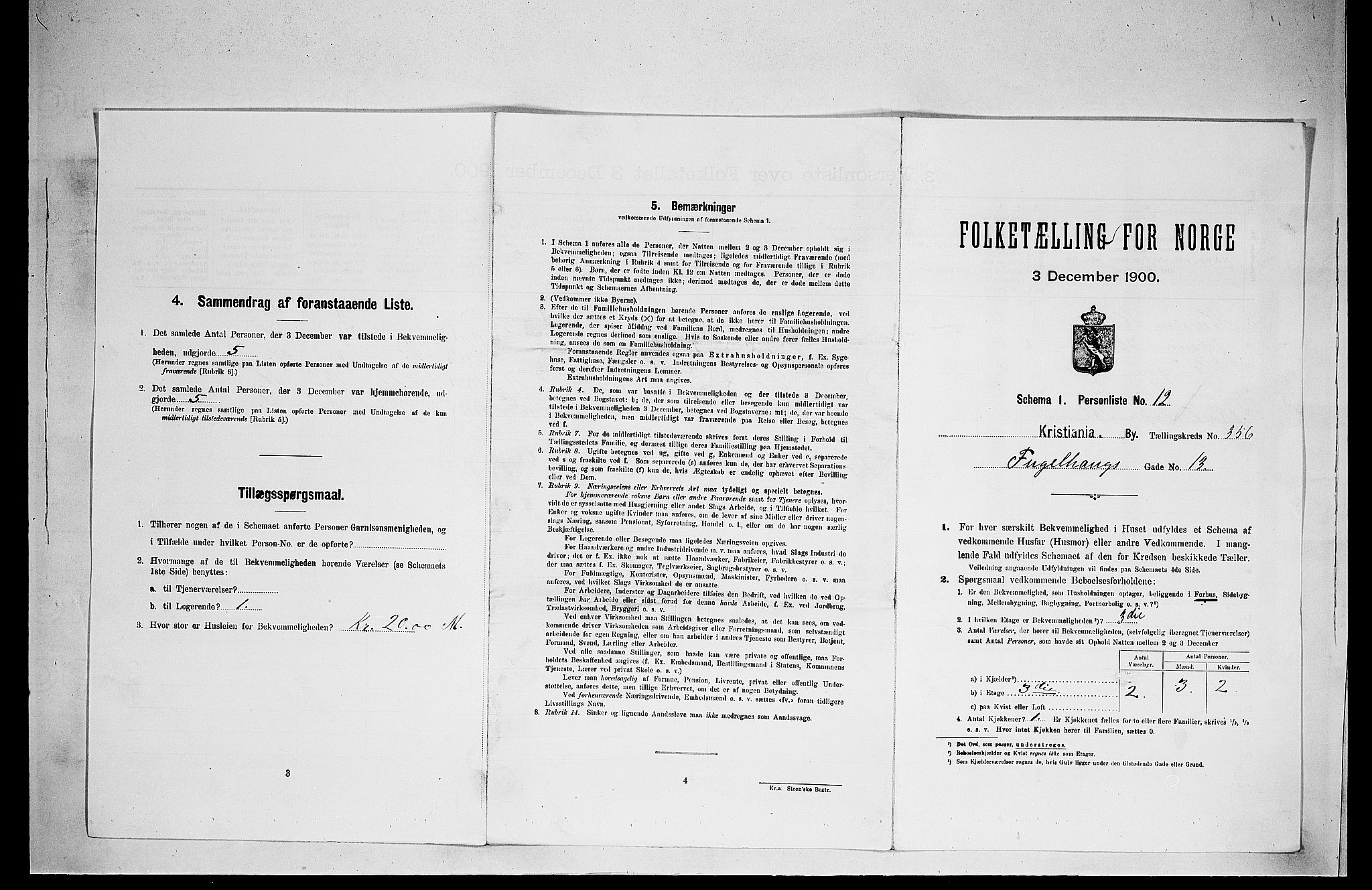 SAO, 1900 census for Kristiania, 1900, p. 26665