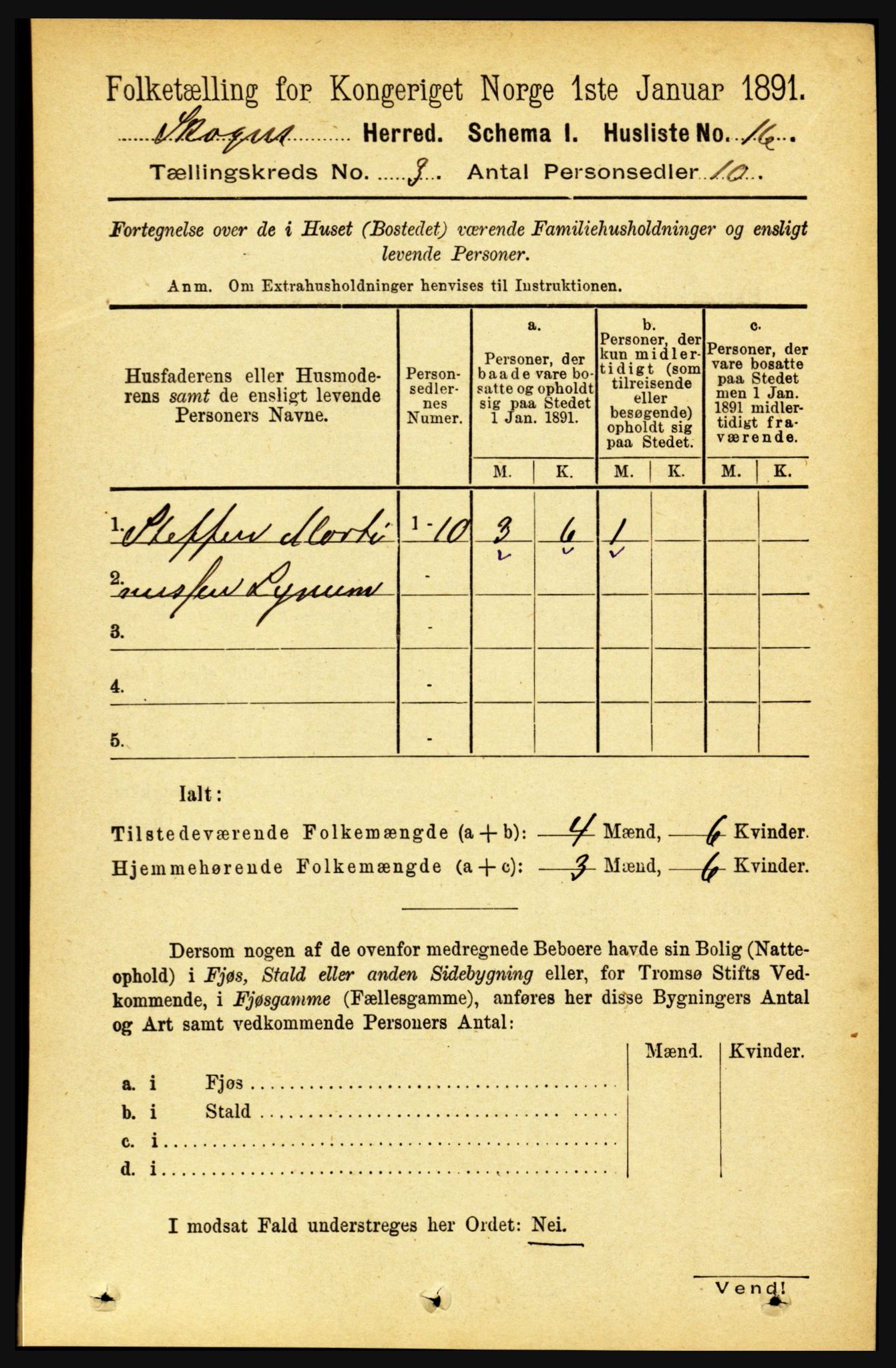 RA, 1891 census for 1719 Skogn, 1891, p. 1552