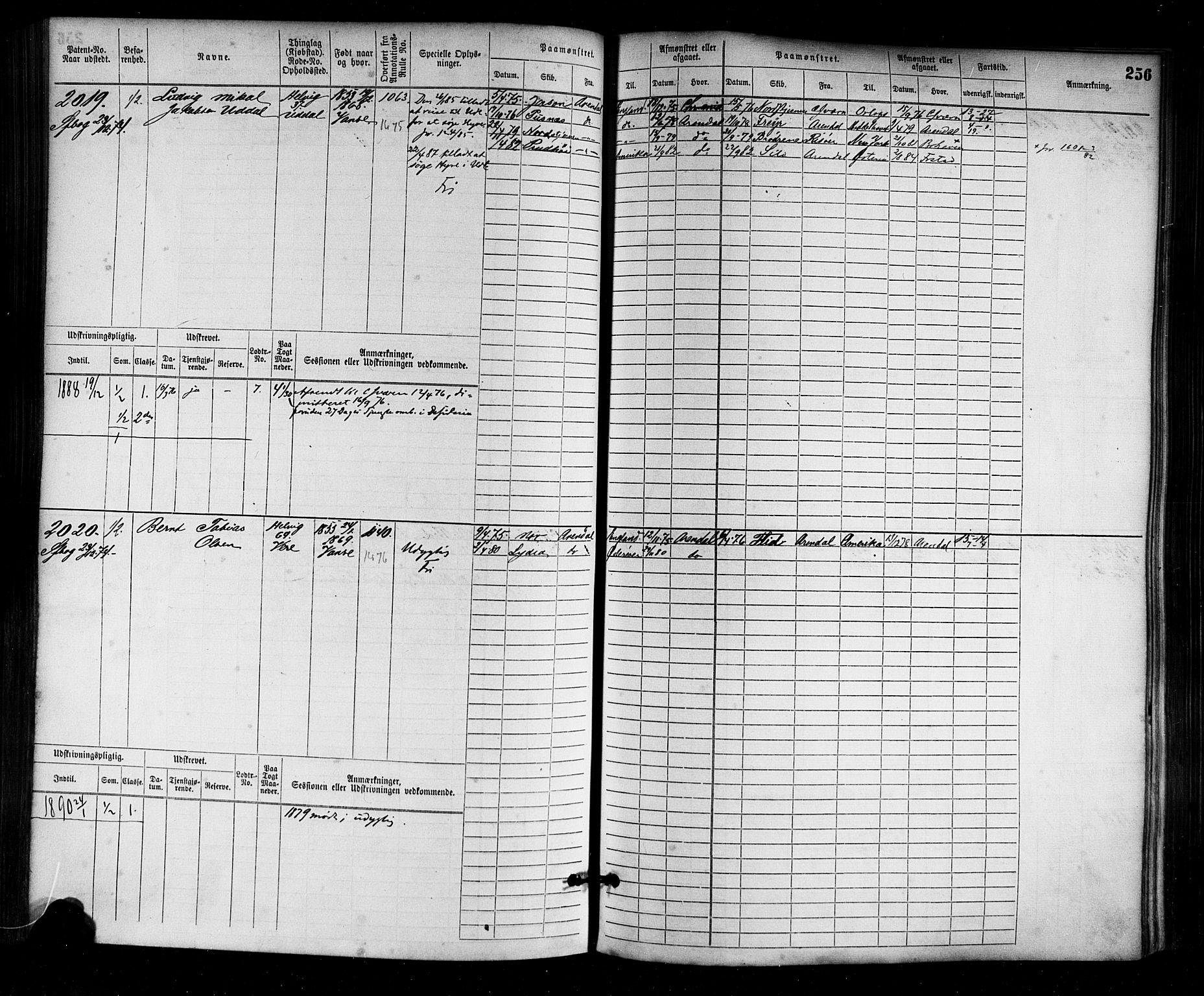 Farsund mønstringskrets, AV/SAK-2031-0017/F/Fb/L0003: Hovedrulle nr 1509-2274, M-6, 1868-1915, p. 262