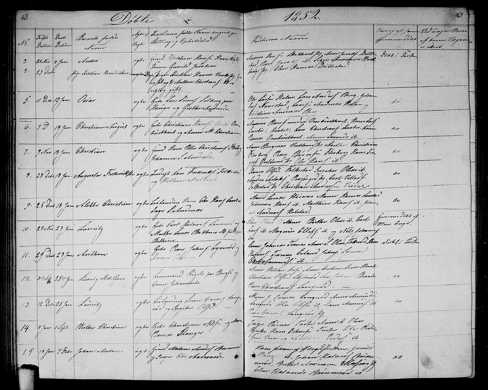 Våler prestekontor Kirkebøker, AV/SAO-A-11083/G/Ga/L0002: Parish register (copy) no. I 2, 1839-1860, p. 63