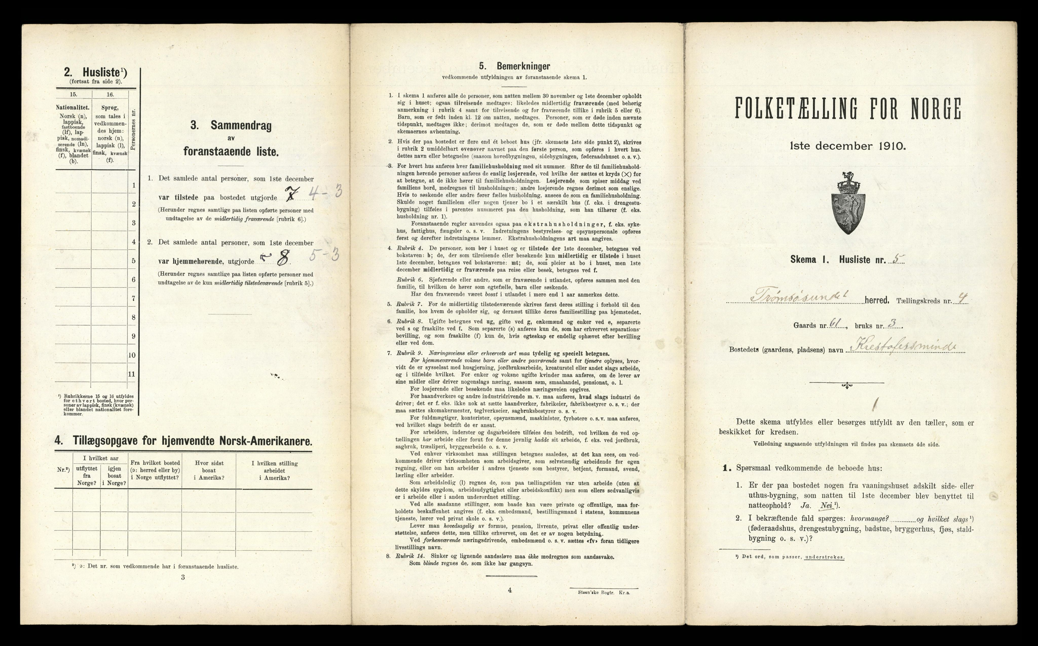 RA, 1910 census for Tromsøysund, 1910, p. 819