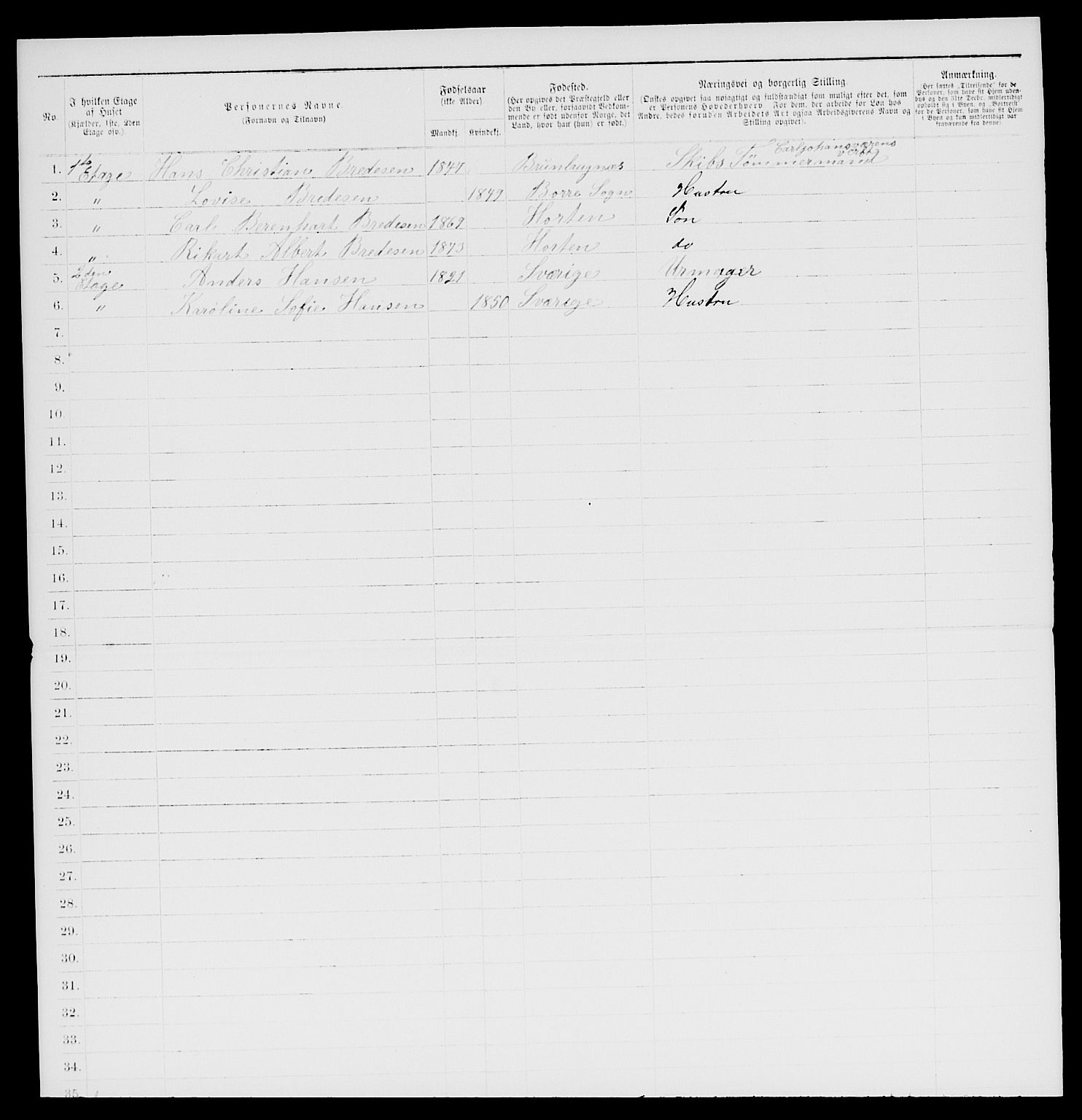 SAKO, 1885 census for 0703 Horten, 1885, p. 149