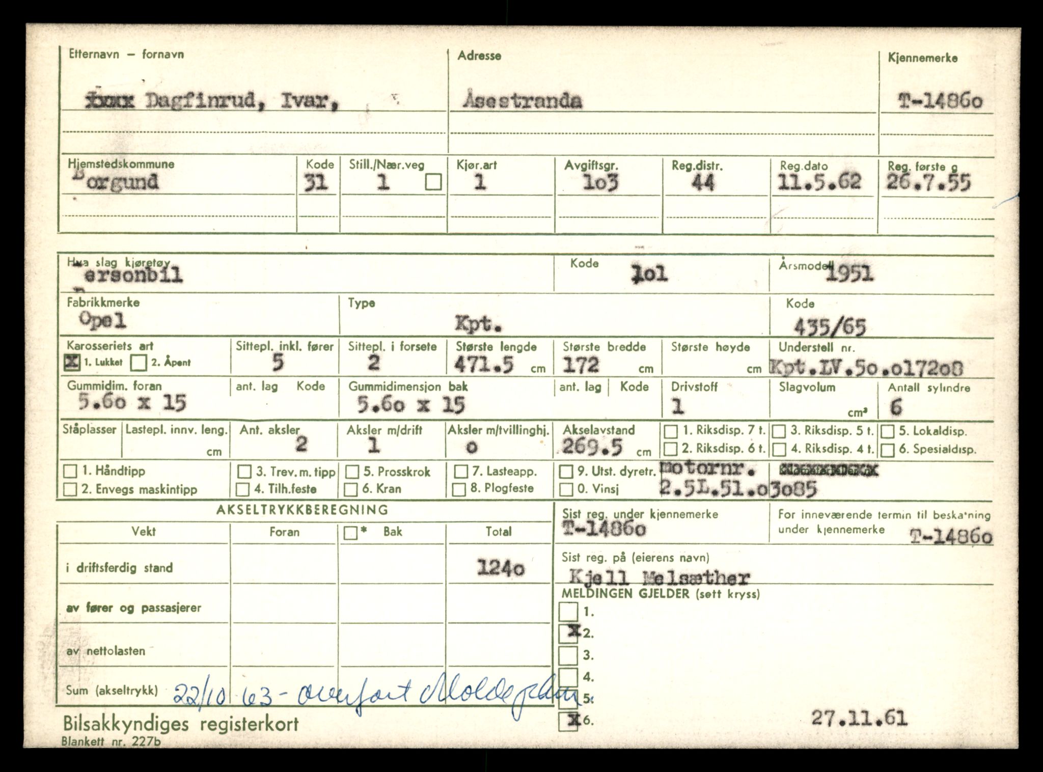 Møre og Romsdal vegkontor - Ålesund trafikkstasjon, AV/SAT-A-4099/F/Fe/L0048: Registreringskort for kjøretøy T 14721 - T 14863, 1927-1998, p. 3209