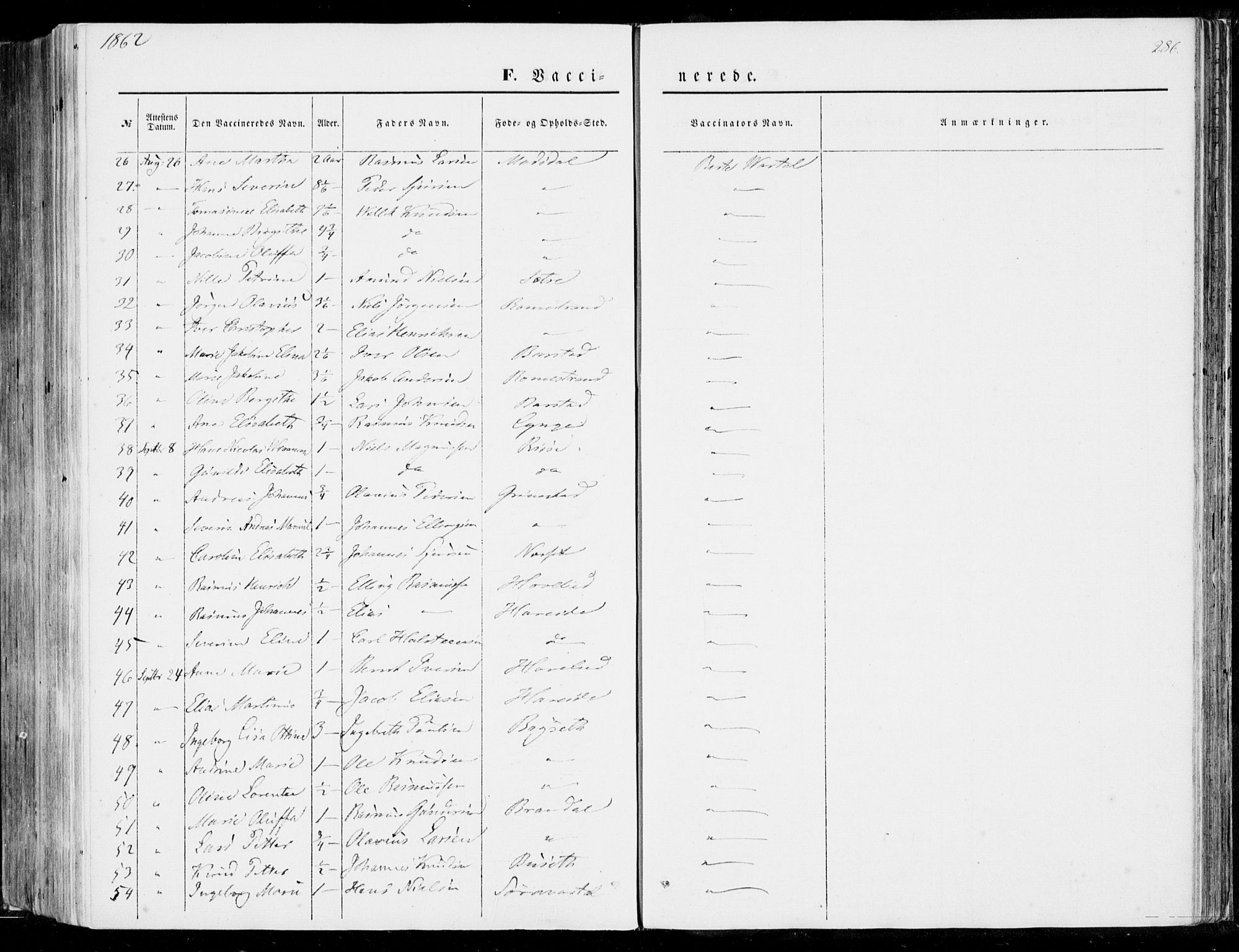 Ministerialprotokoller, klokkerbøker og fødselsregistre - Møre og Romsdal, SAT/A-1454/510/L0121: Parish register (official) no. 510A01, 1848-1877, p. 286