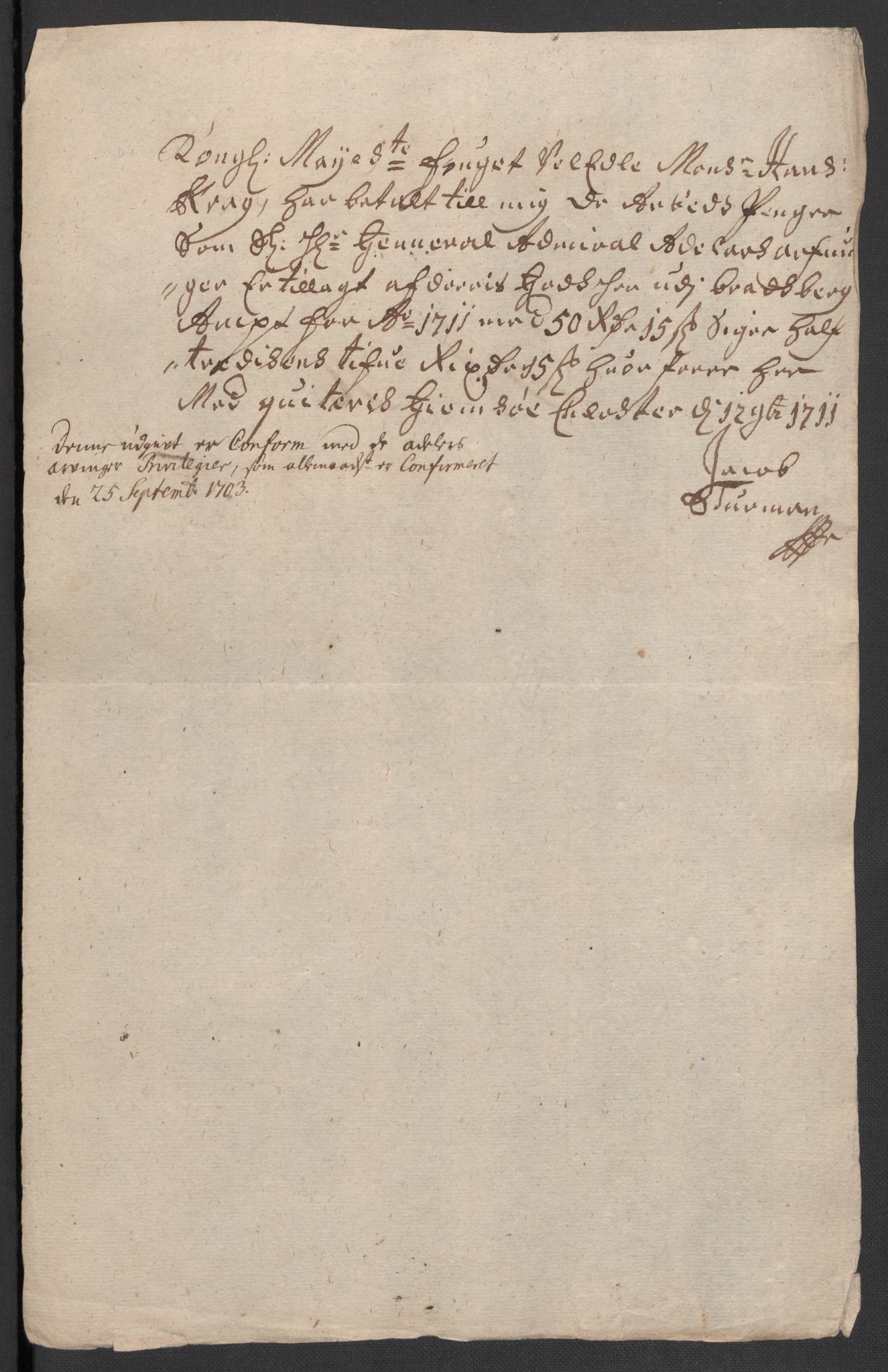 Rentekammeret inntil 1814, Reviderte regnskaper, Fogderegnskap, RA/EA-4092/R36/L2120: Fogderegnskap Øvre og Nedre Telemark og Bamble, 1711, p. 323