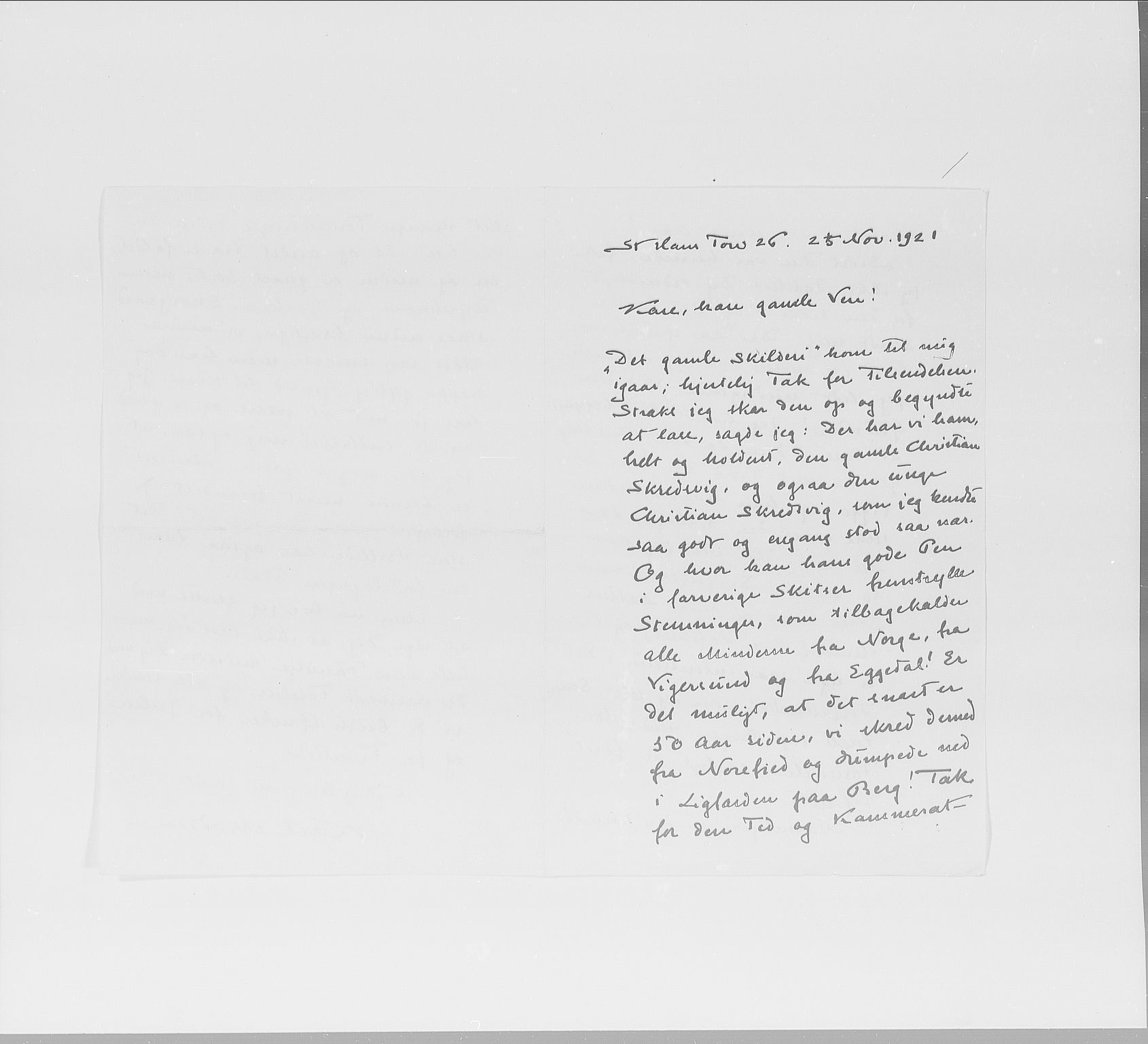 Skredsvig, Christian, AV/RA-PA-0353/E/L0001: Privatbrev fra enkeltpersoner, 1888-1961, p. 160