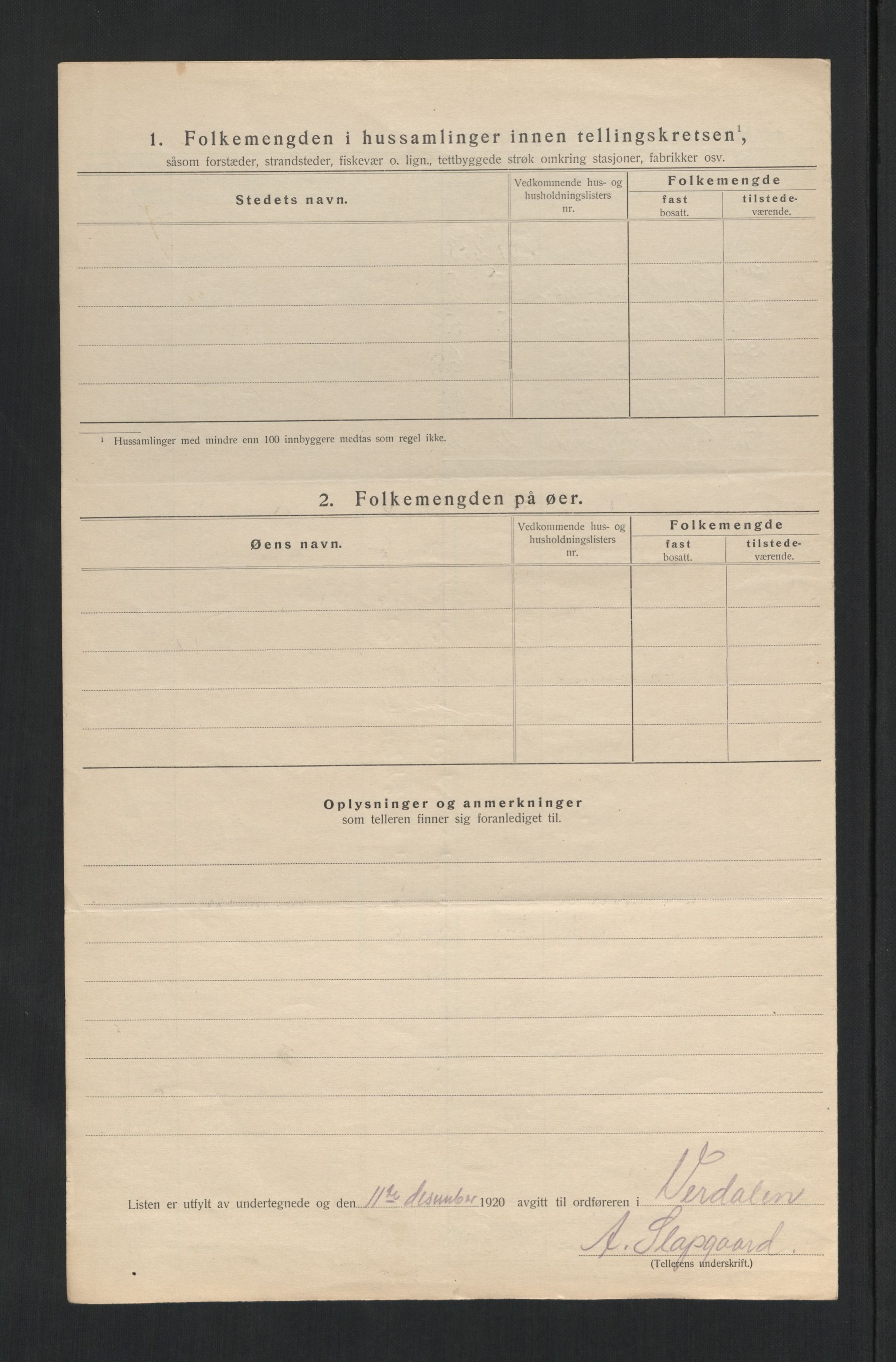 SAT, 1920 census for Verdal, 1920, p. 62