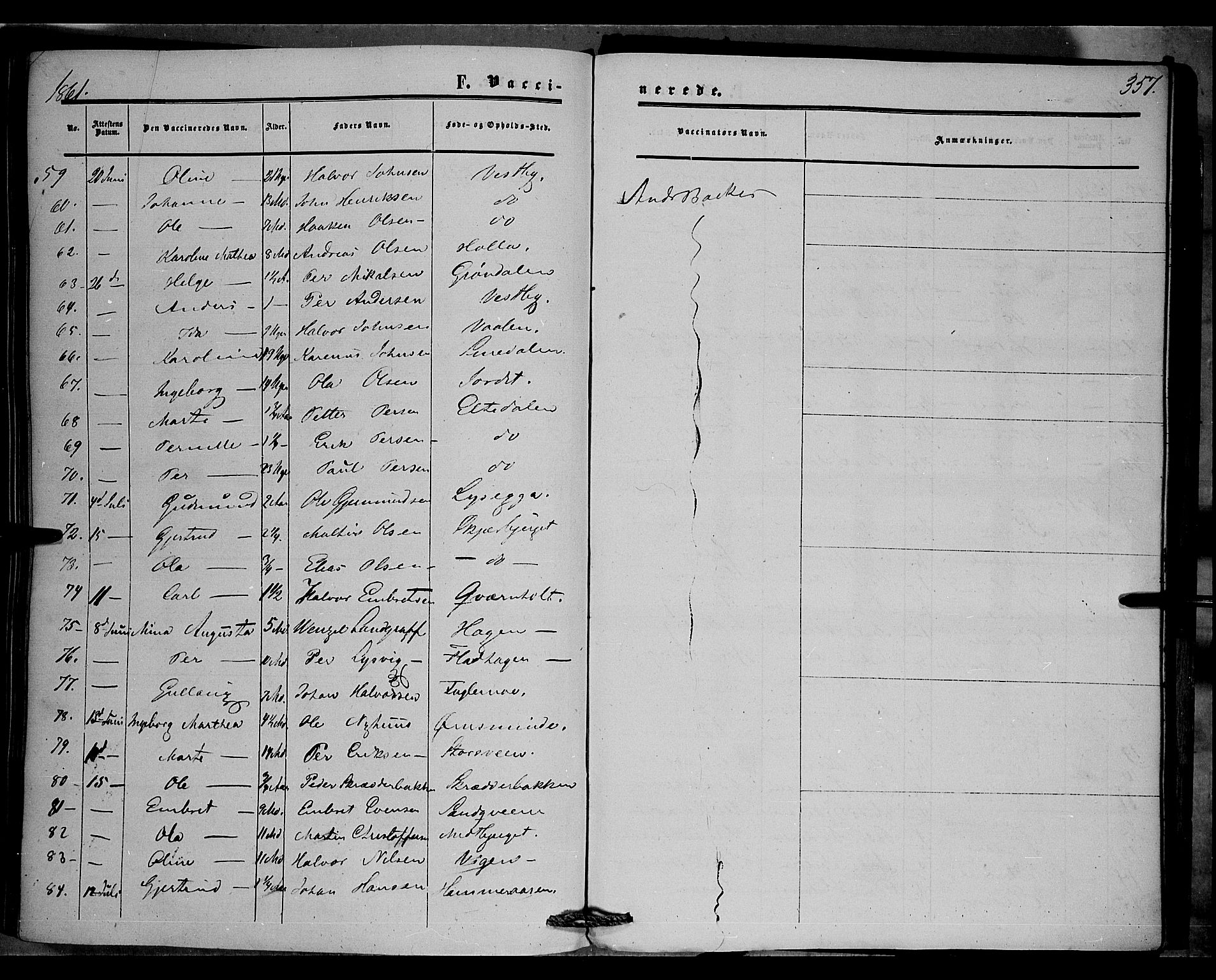 Trysil prestekontor, AV/SAH-PREST-046/H/Ha/Haa/L0005: Parish register (official) no. 5, 1851-1865, p. 357