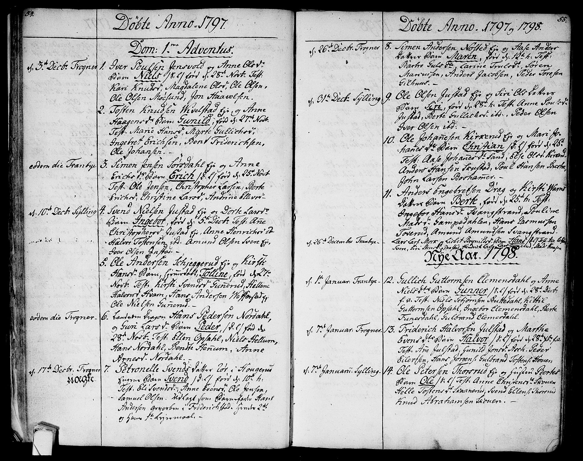 Lier kirkebøker, SAKO/A-230/F/Fa/L0007: Parish register (official) no. I 7, 1794-1813, p. 54-55