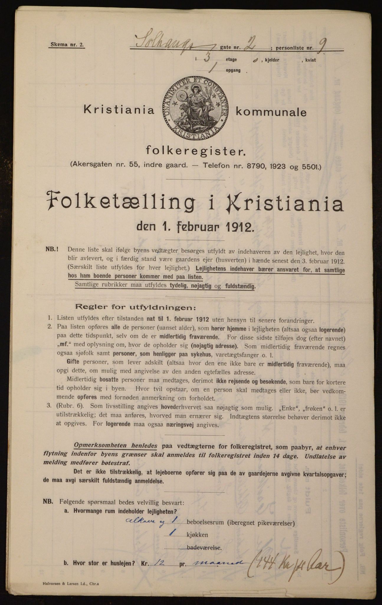 OBA, Municipal Census 1912 for Kristiania, 1912, p. 99699