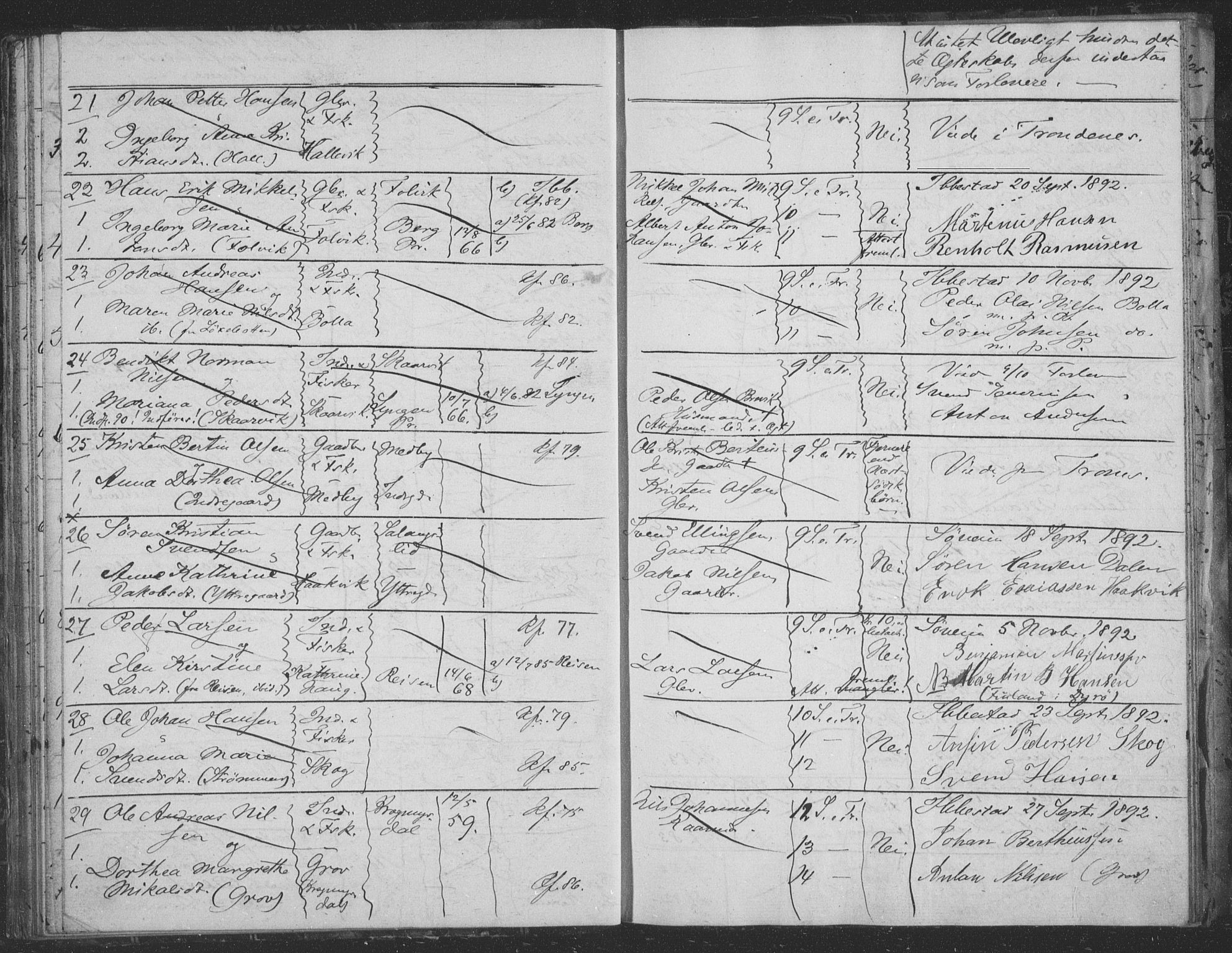 Ibestad sokneprestembete, AV/SATØ-S-0077/I/Ie/L0066: Banns register no. 66, 1888-1904