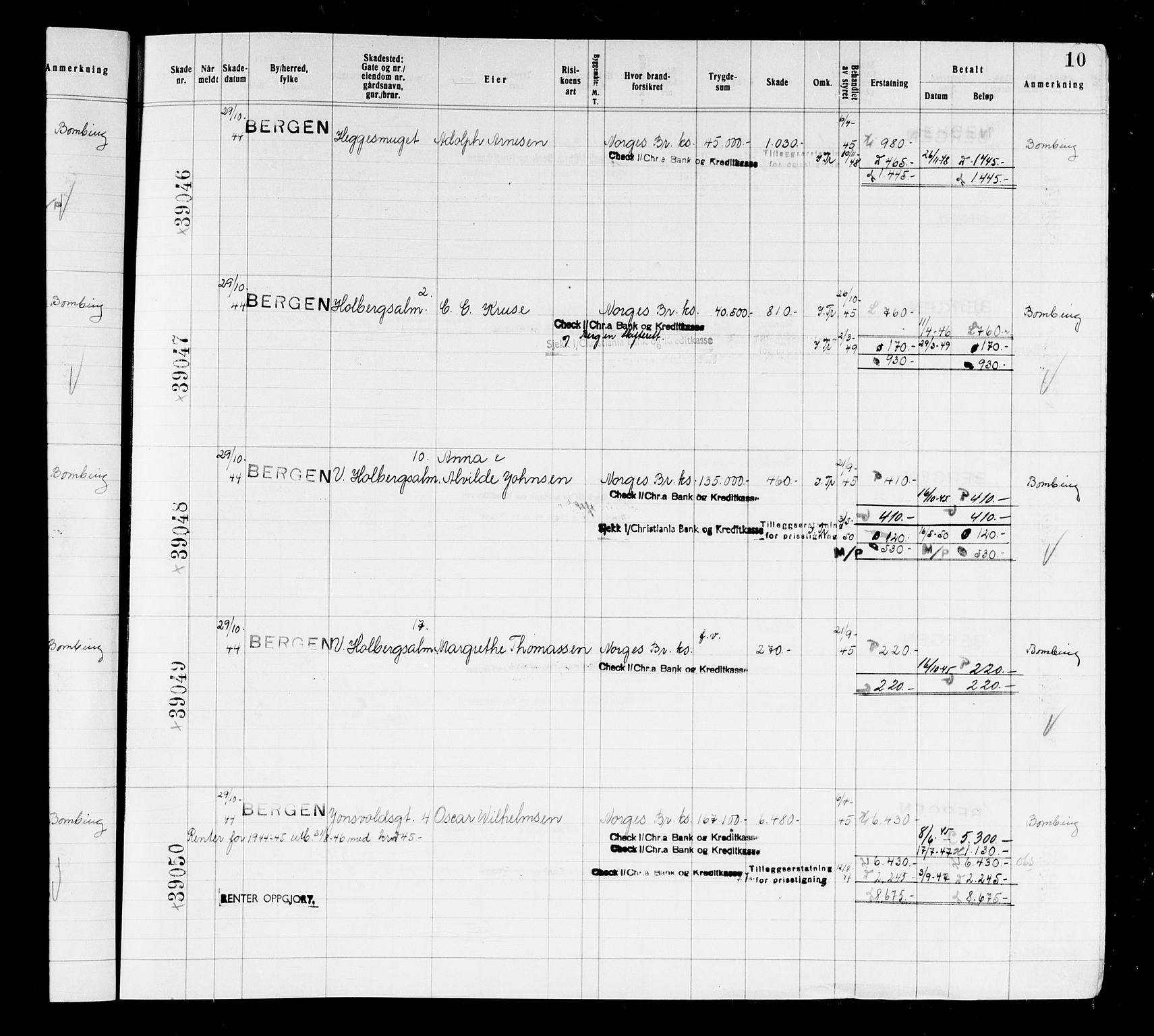 Krigsskadetrygdene for bygninger og løsøre, AV/RA-S-1548/V/L0037: Bygning, branntrygdet., 1940-1945, p. 10