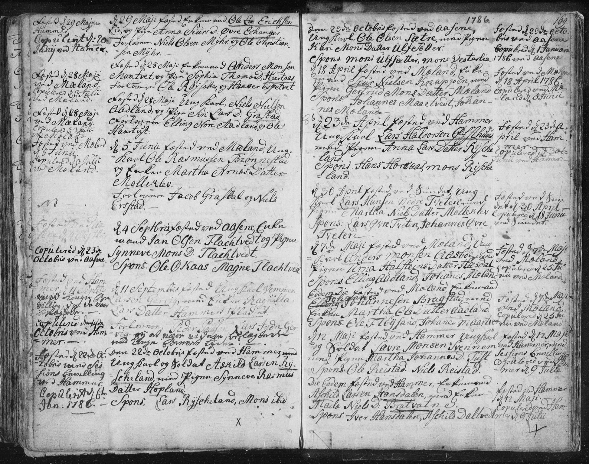 Hamre sokneprestembete, SAB/A-75501/H/Ha/Haa/Haaa/L0008: Parish register (official) no. A 8, 1778-1804, p. 169