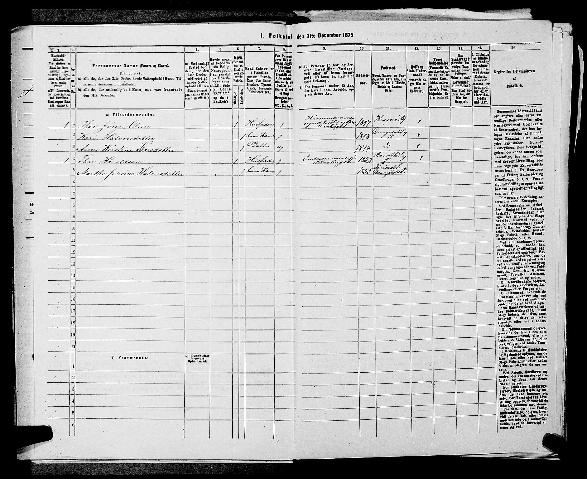 SAKO, 1875 census for 0817P Drangedal, 1875, p. 393