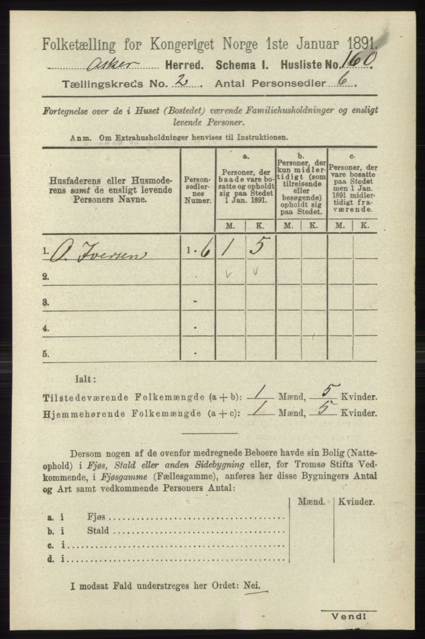 RA, 1891 census for 0220 Asker, 1891, p. 918