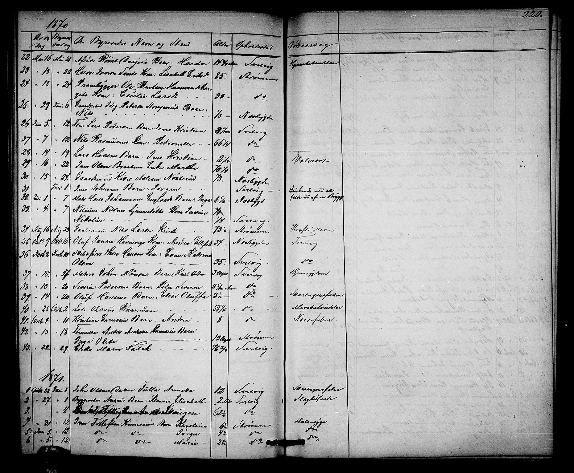 Strømm kirkebøker, AV/SAKO-A-322/G/Ga/L0001: Parish register (copy) no. I 1, 1861-1885, p. 220