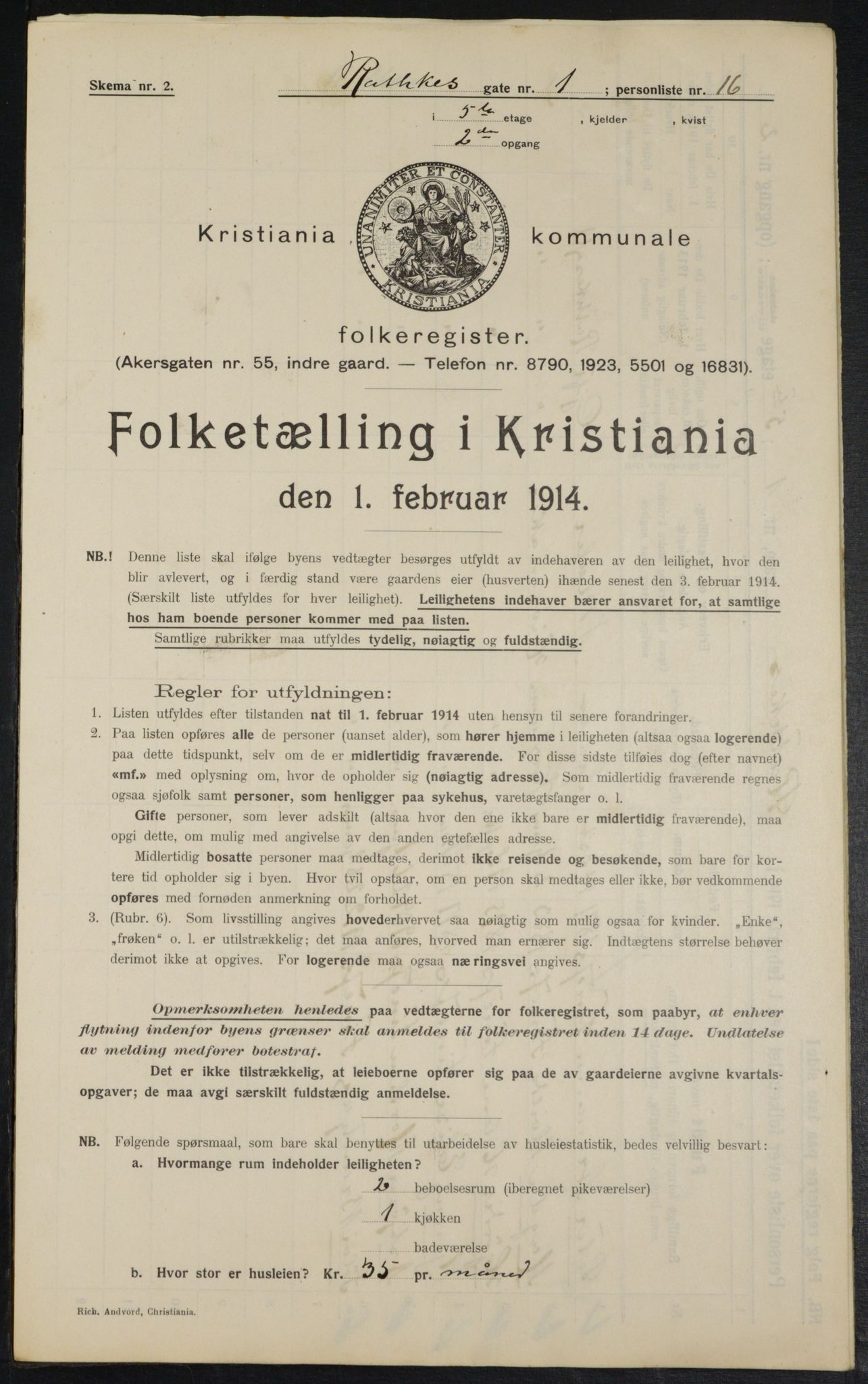 OBA, Municipal Census 1914 for Kristiania, 1914, p. 81863