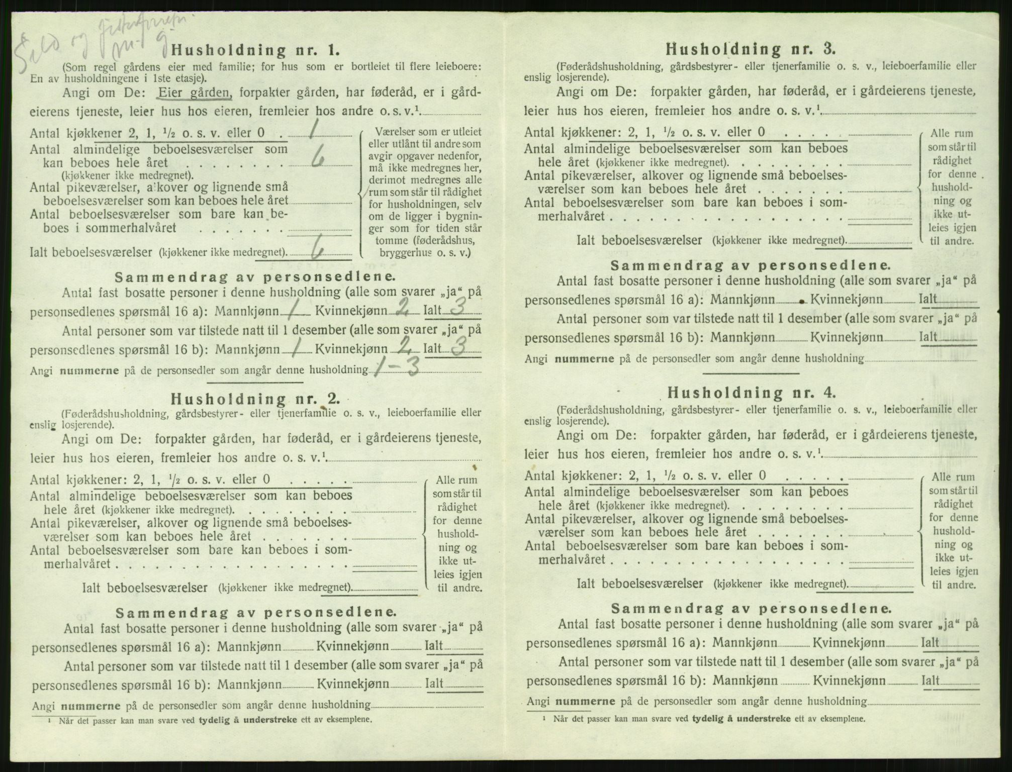 SAT, 1920 census for Borgund, 1920, p. 2371