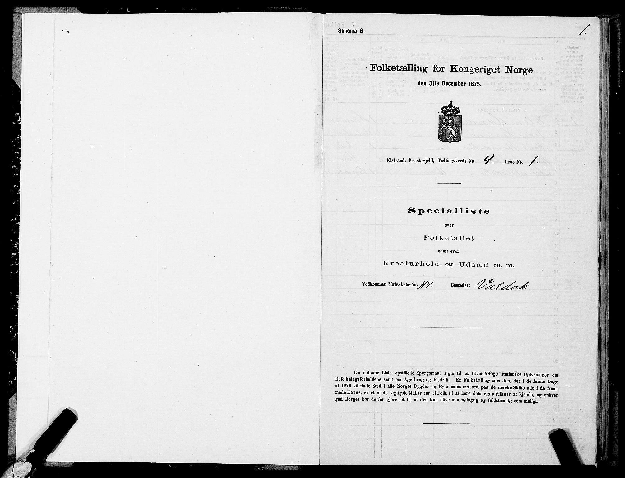 SATØ, 1875 census for 2020P Kistrand, 1875, p. 2001