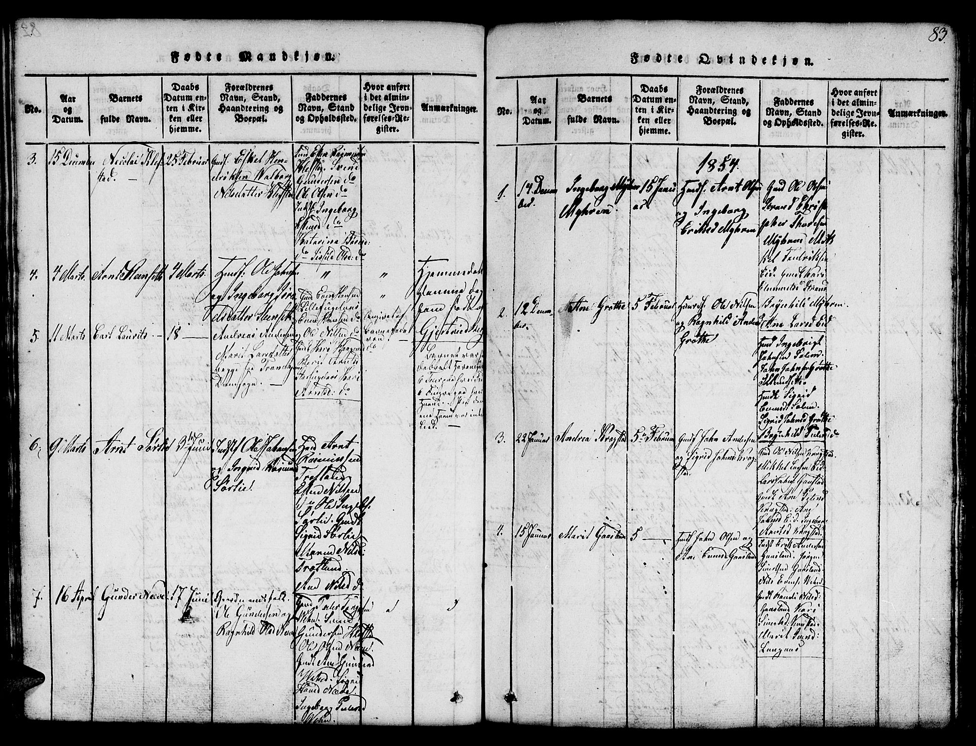 Ministerialprotokoller, klokkerbøker og fødselsregistre - Sør-Trøndelag, SAT/A-1456/694/L1130: Parish register (copy) no. 694C02, 1816-1857, p. 83