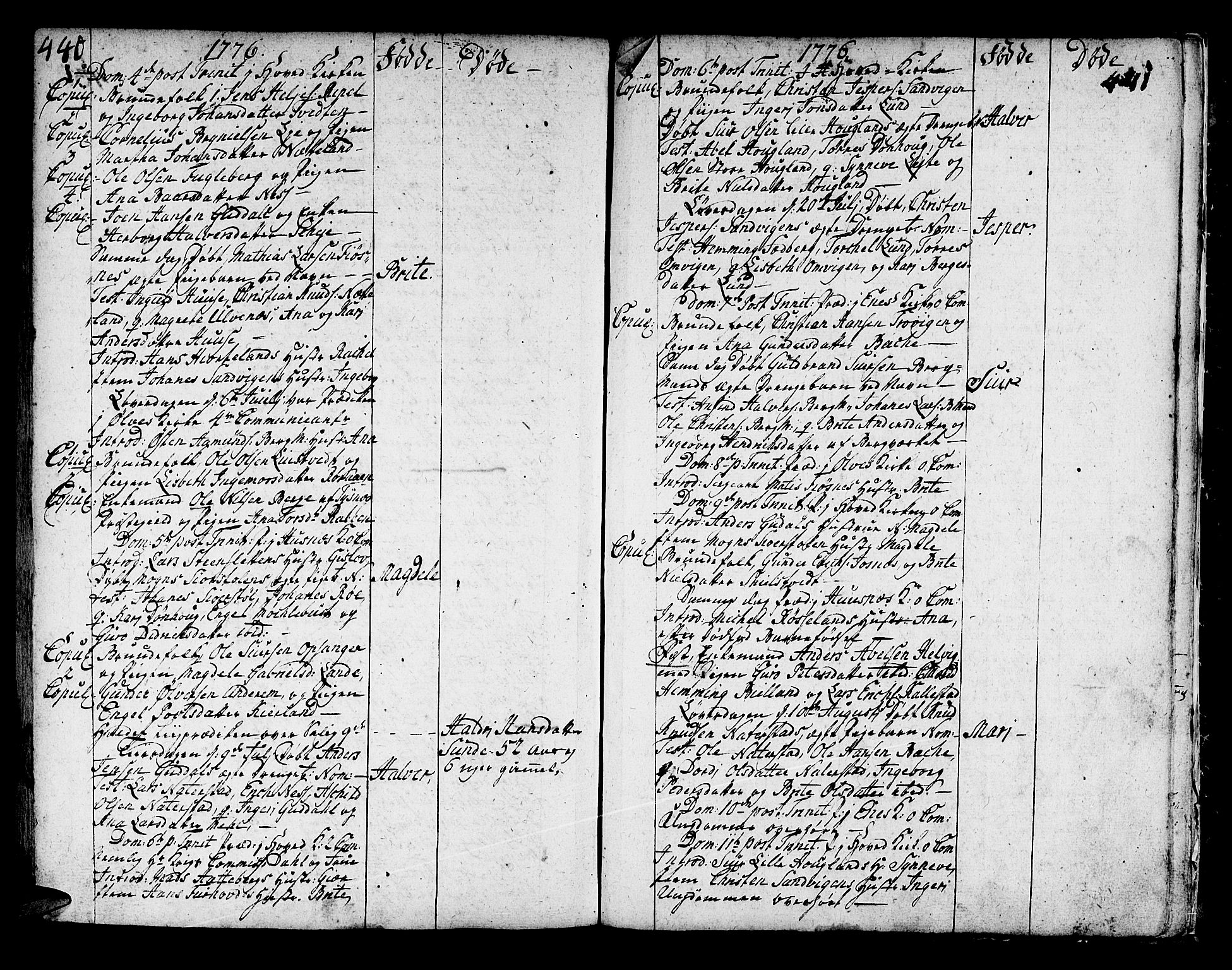 Kvinnherad sokneprestembete, AV/SAB-A-76401/H/Haa: Parish register (official) no. A 3, 1754-1777, p. 440-441