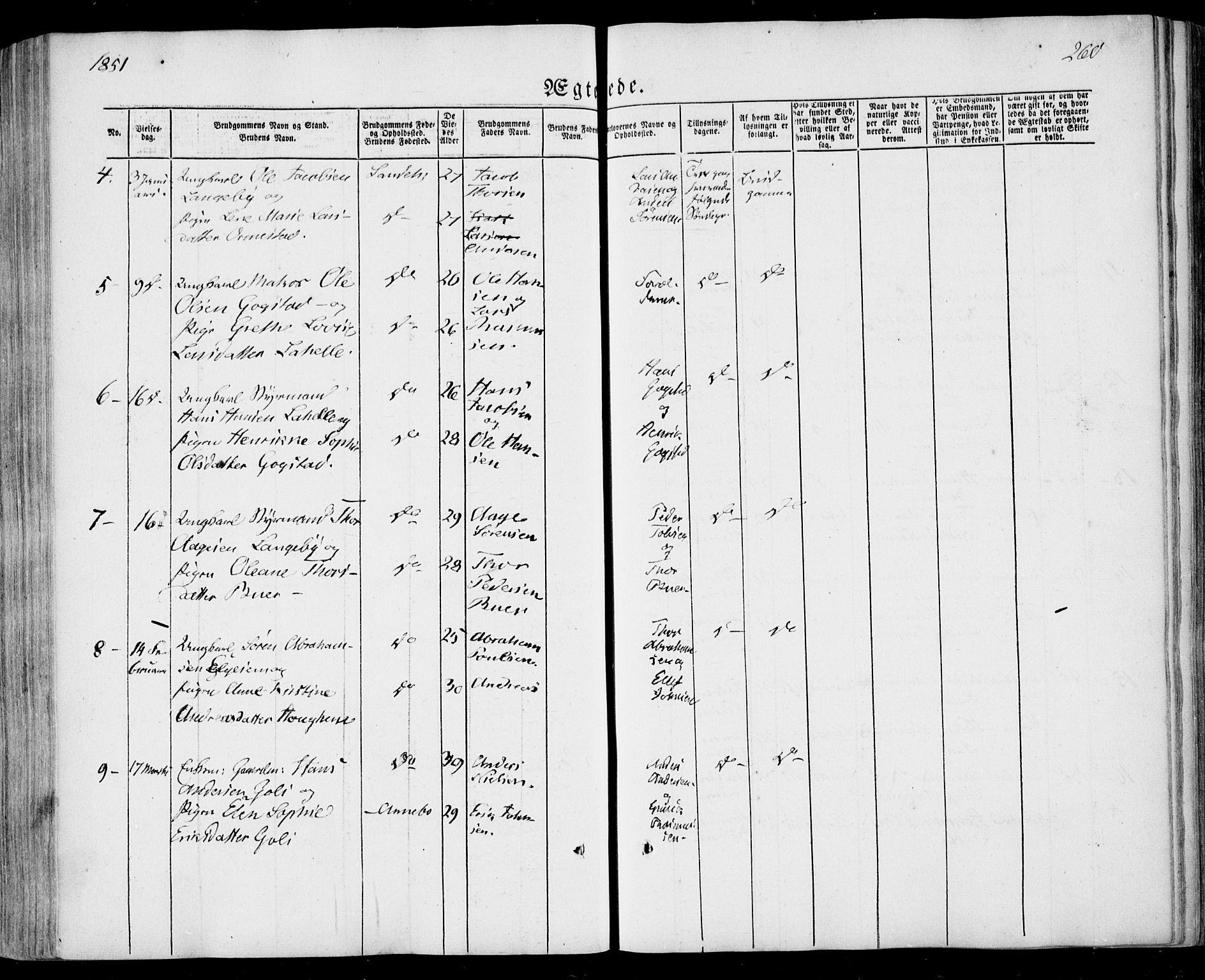 Sandar kirkebøker, SAKO/A-243/F/Fa/L0006: Parish register (official) no. 6, 1847-1860, p. 260